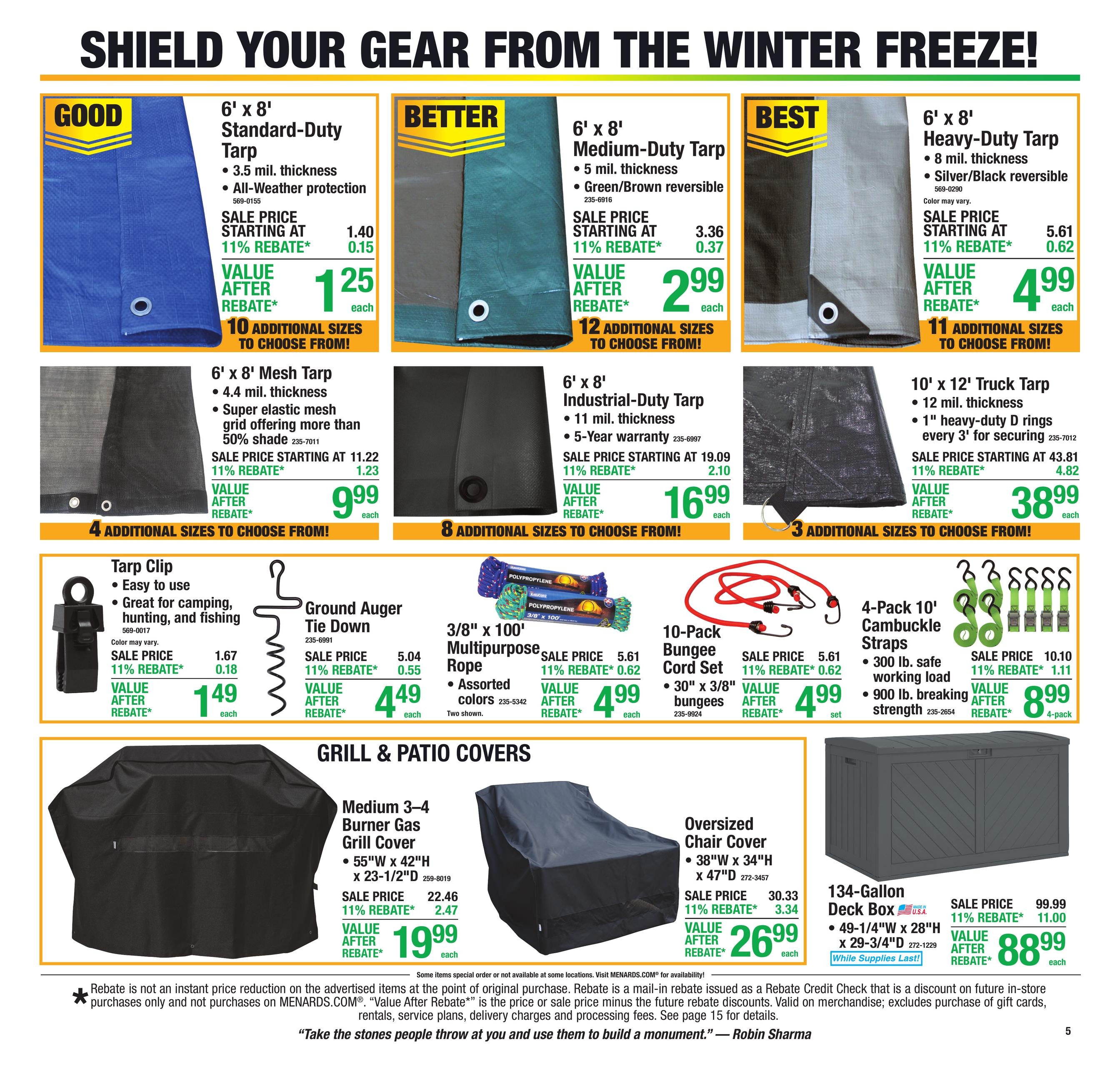 Menards (Atlanta-Traverse City Area, MI) 11% Rebate Sale Weekly Ad October 29 - November 8, 2026