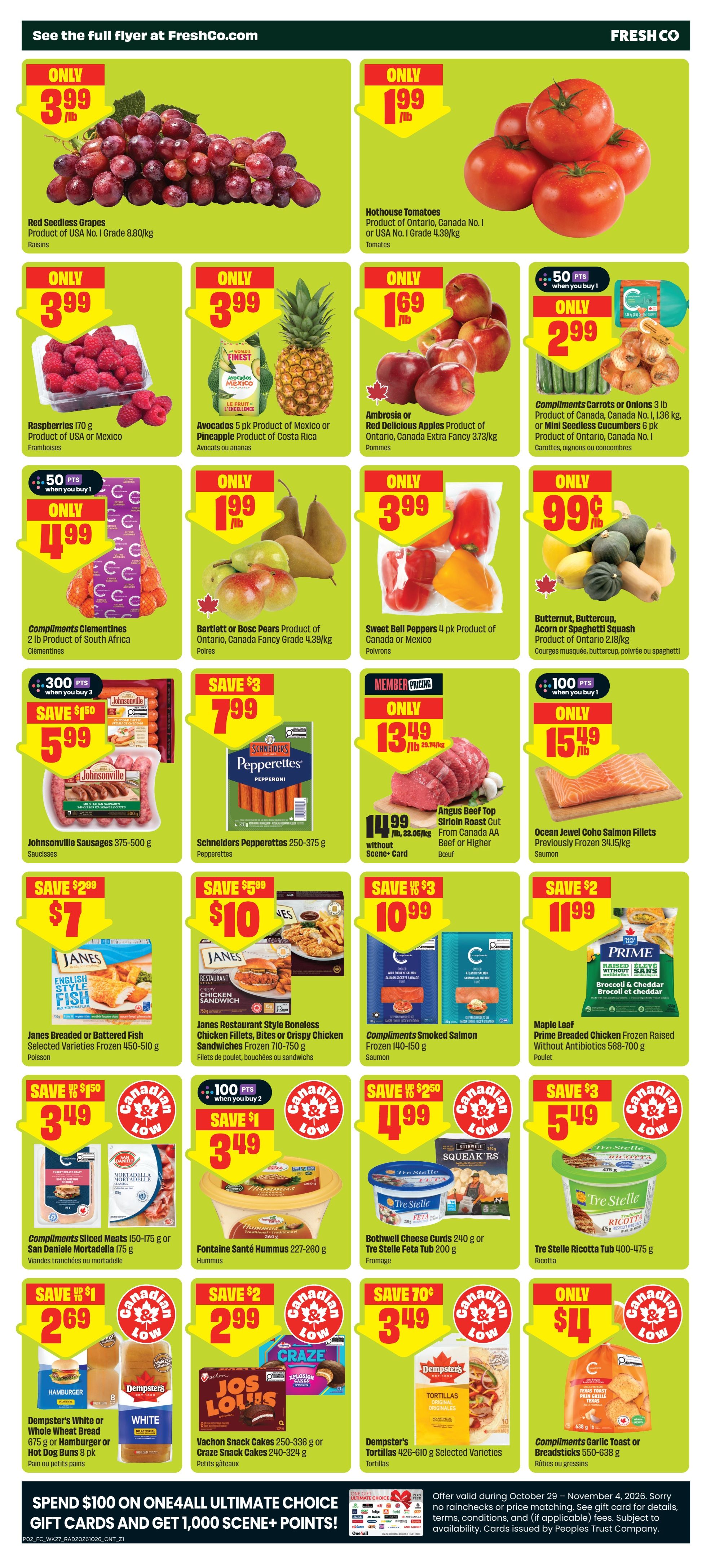FreshCo (ON) Flyer October 29 to November 4