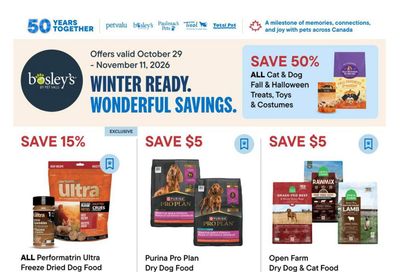 Bosley's by PetValu Flyer October 29 to November 11