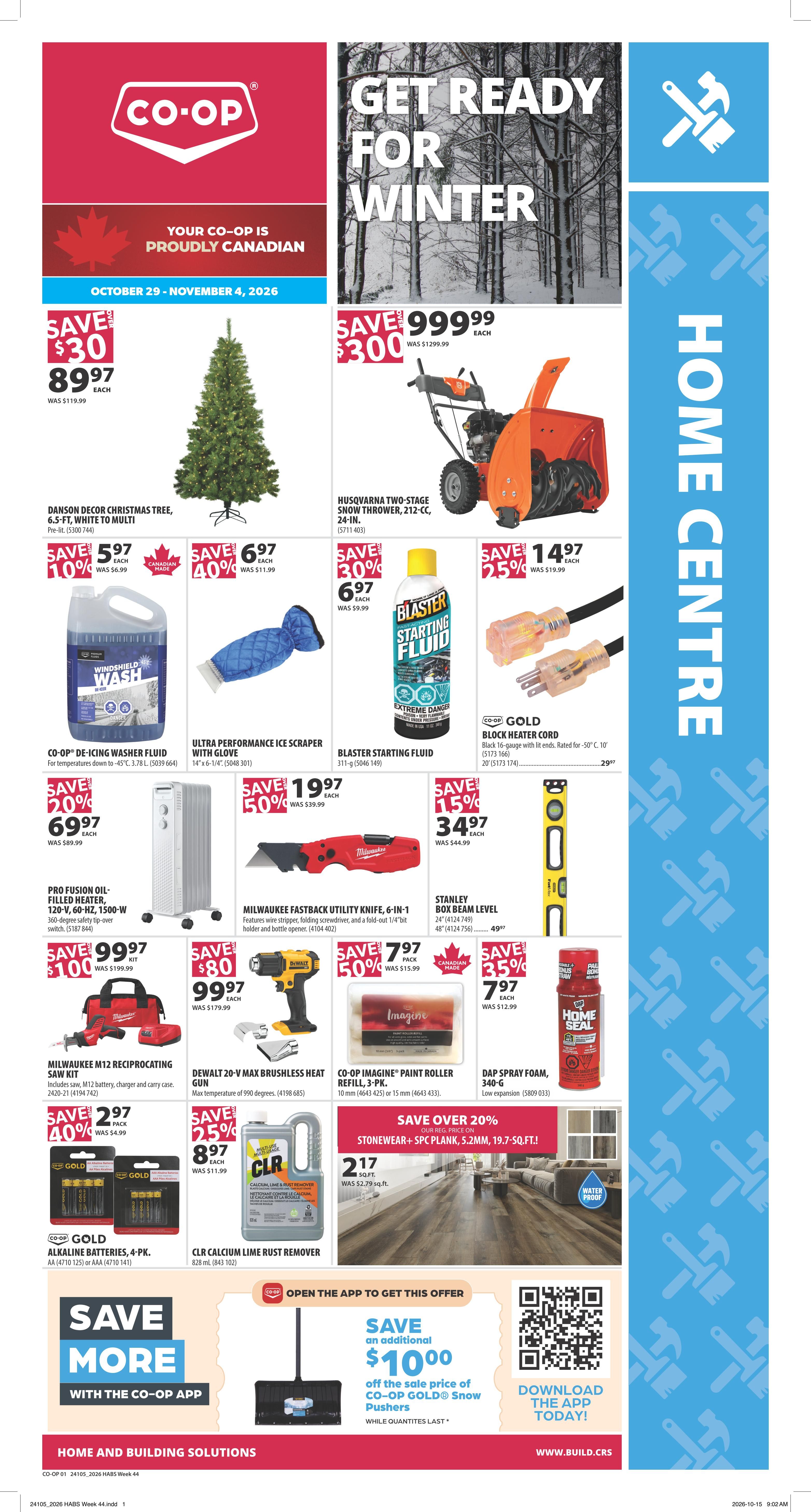 Co-op (West) Home Centre Flyer October 29 to November 4