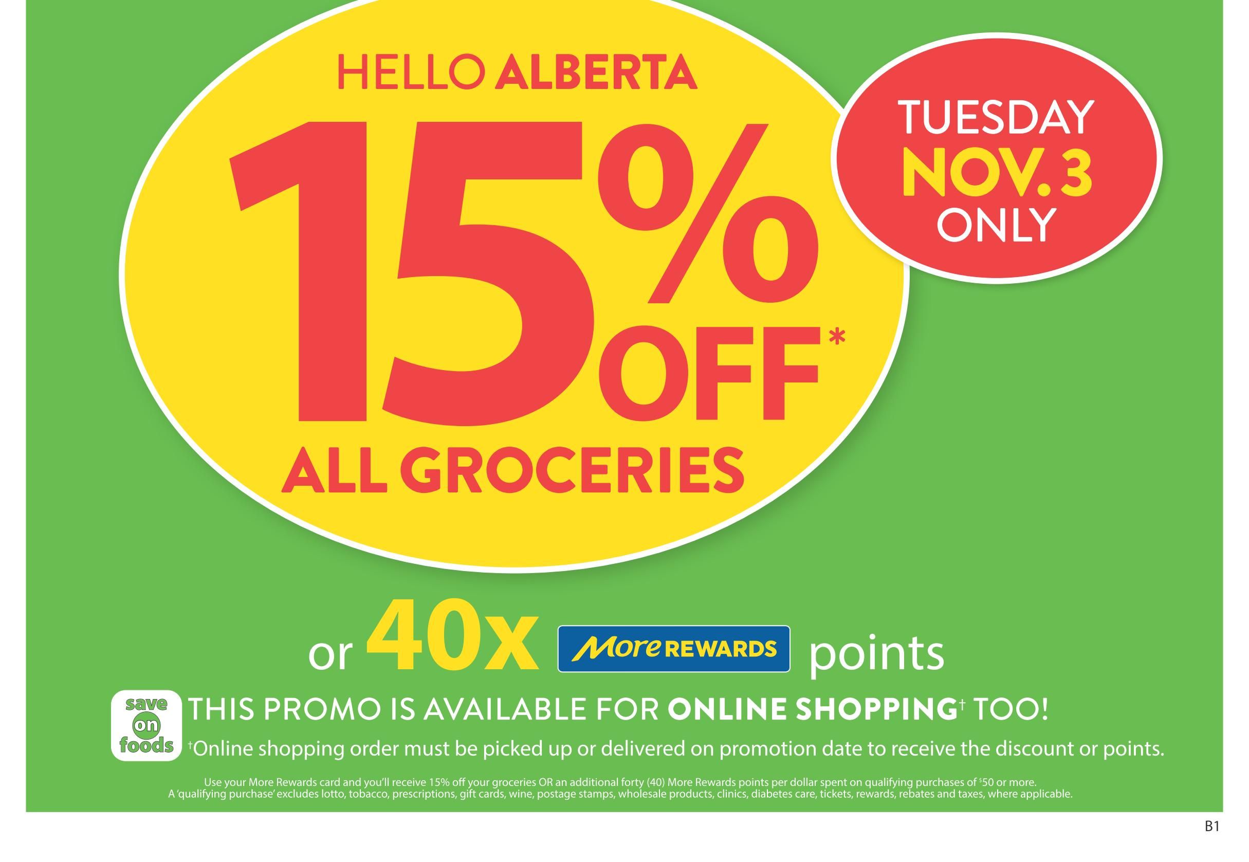 Save On Foods (AB) Flyer October 29 to November 4
