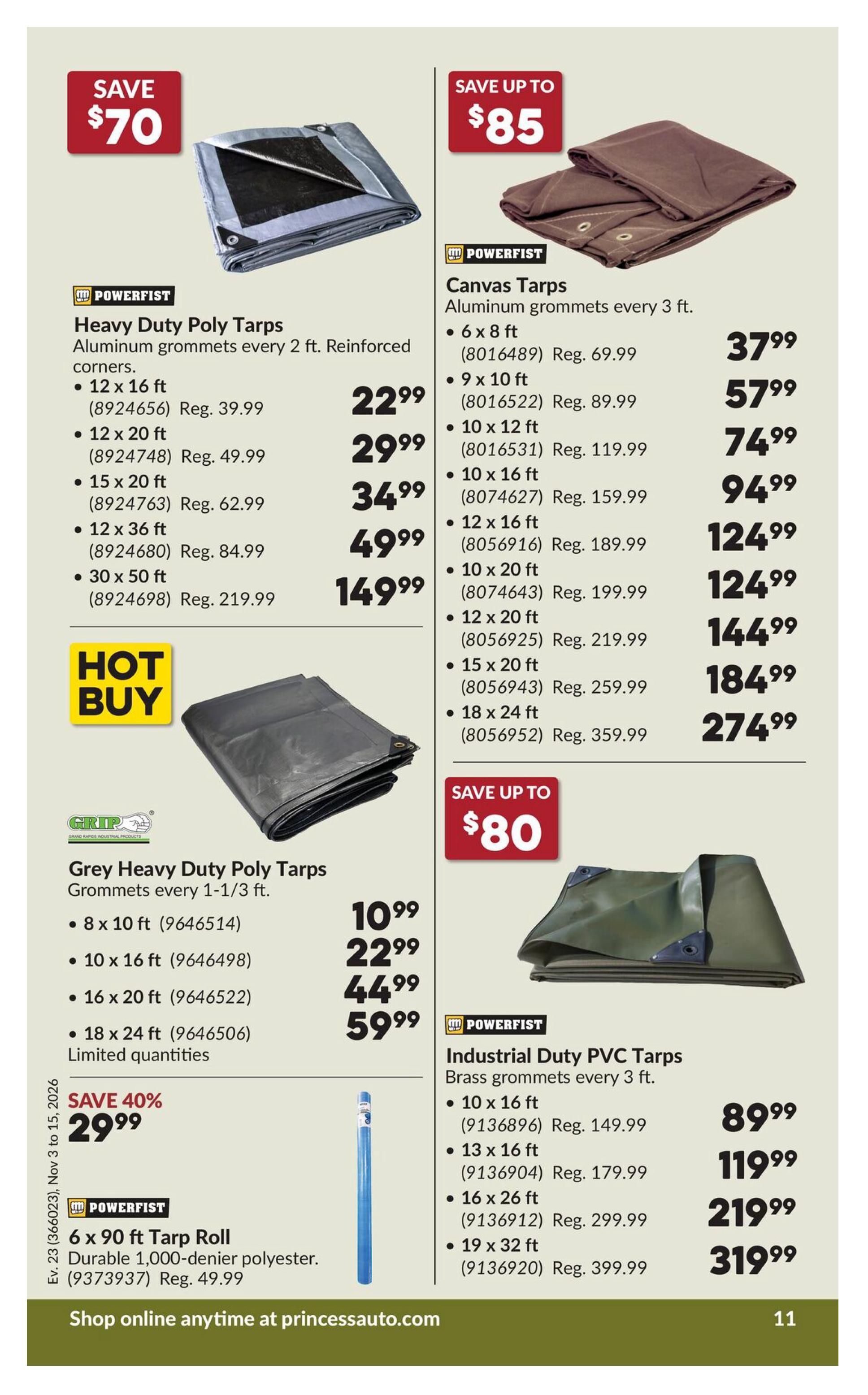 Princess Auto Flyer November 3 to 15
