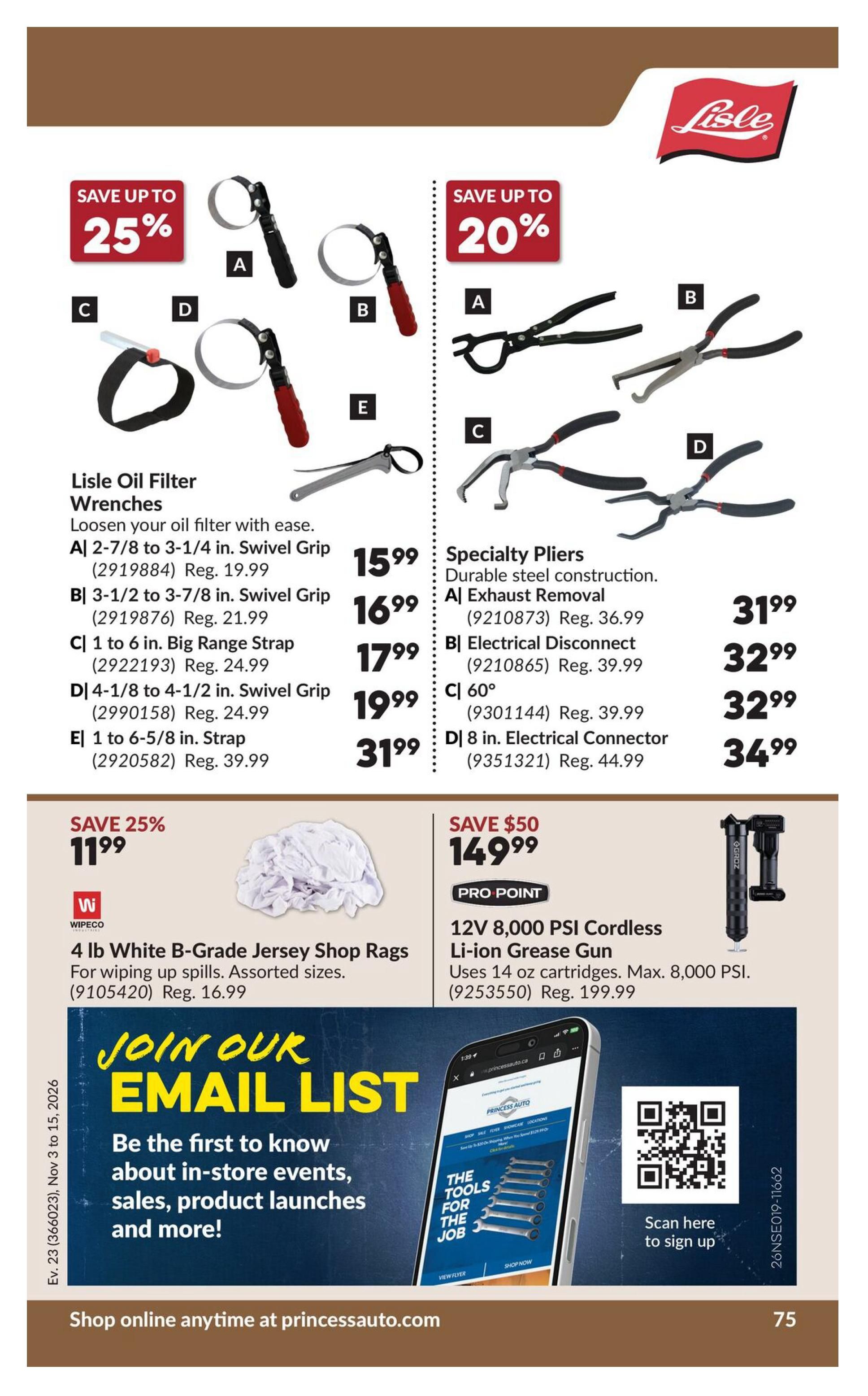 Princess Auto Flyer November 3 to 15