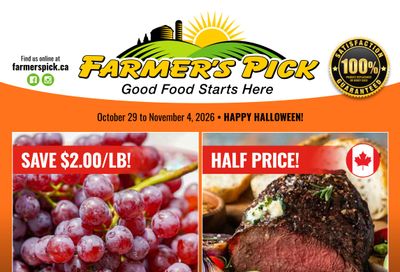 Farmer's Pick Flyer October 29 to November 4