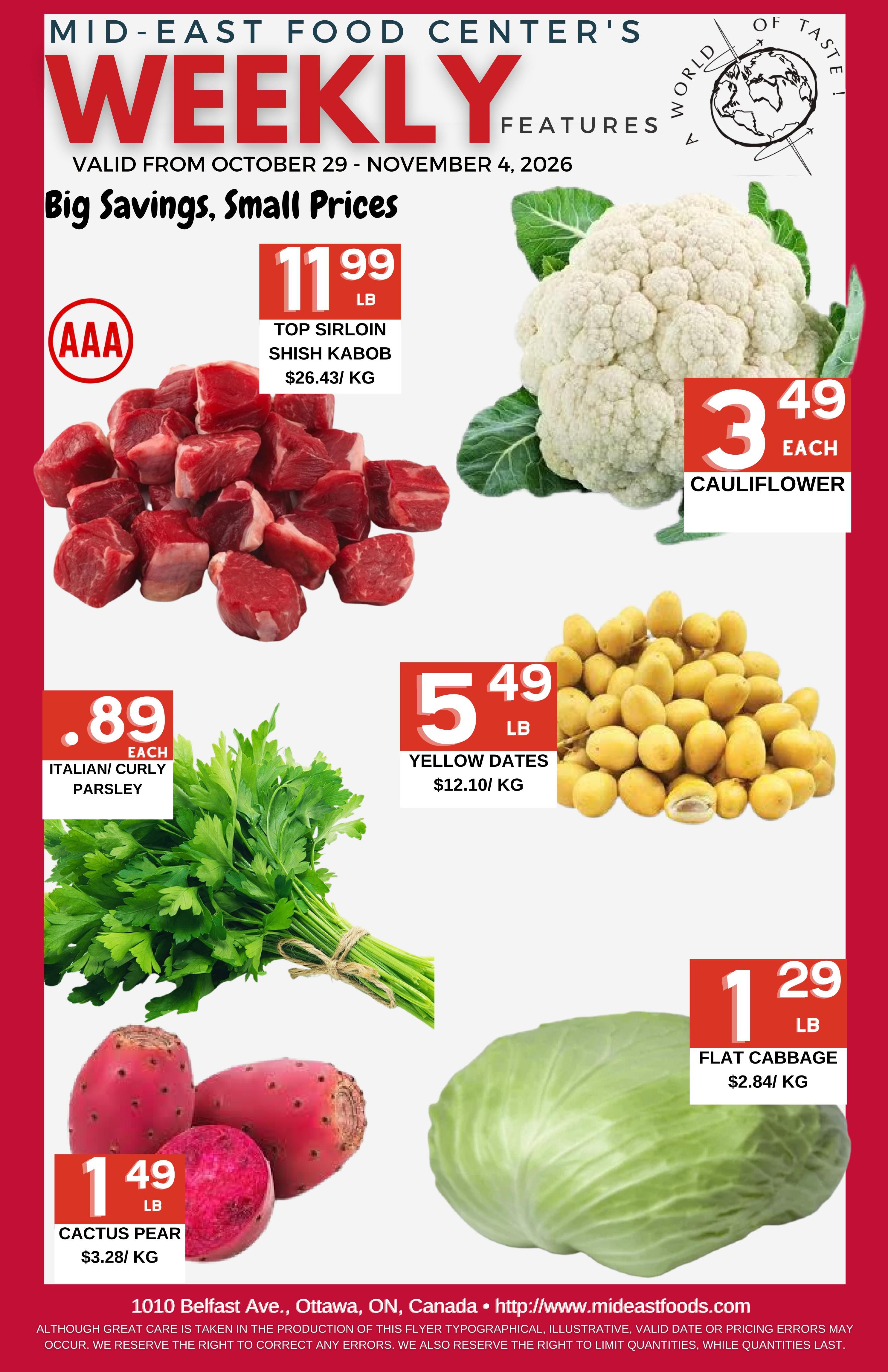 Mid-East Food Centre Flyer October 29 to November 4
