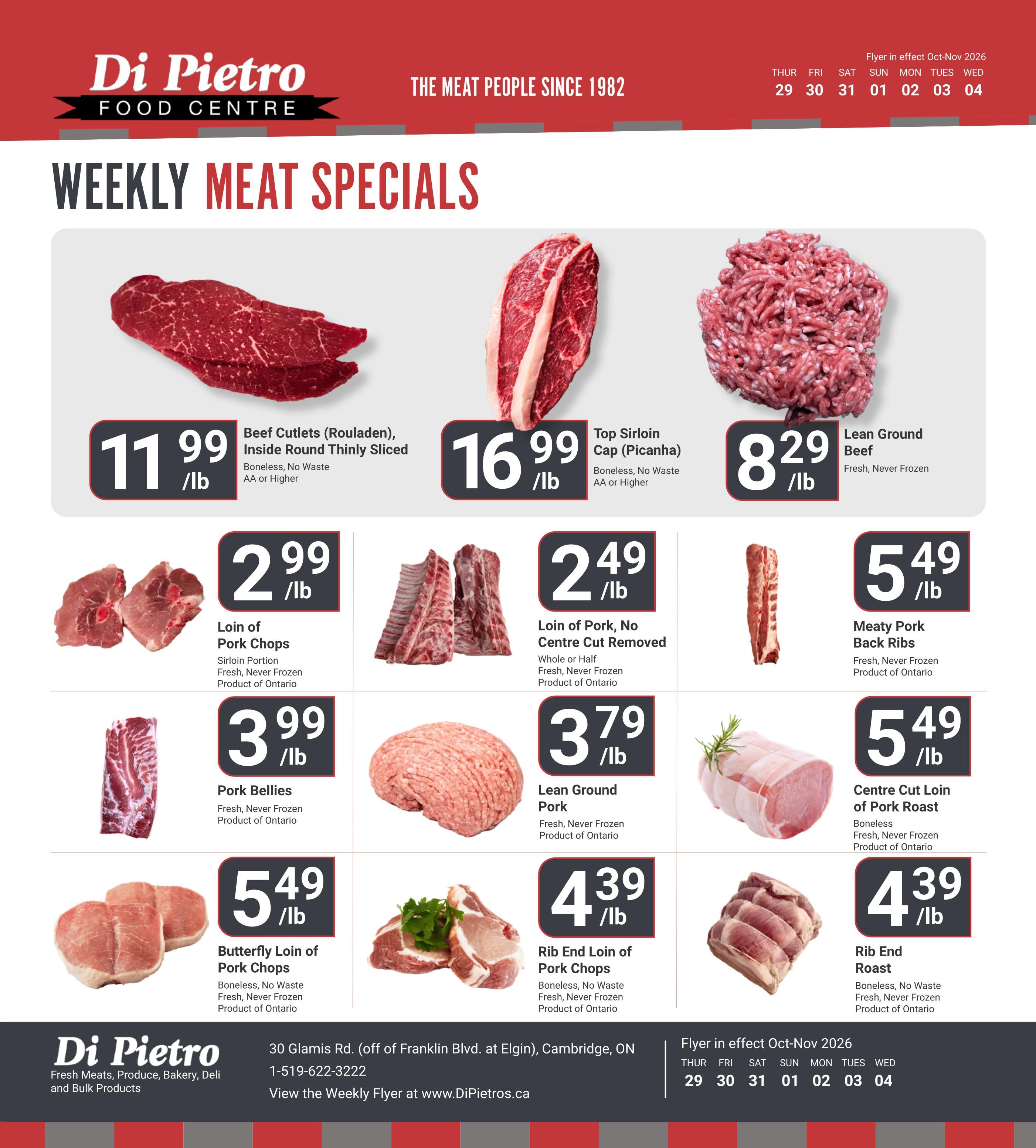 Di Pietro Food Centre Flyer October 29 to November 4