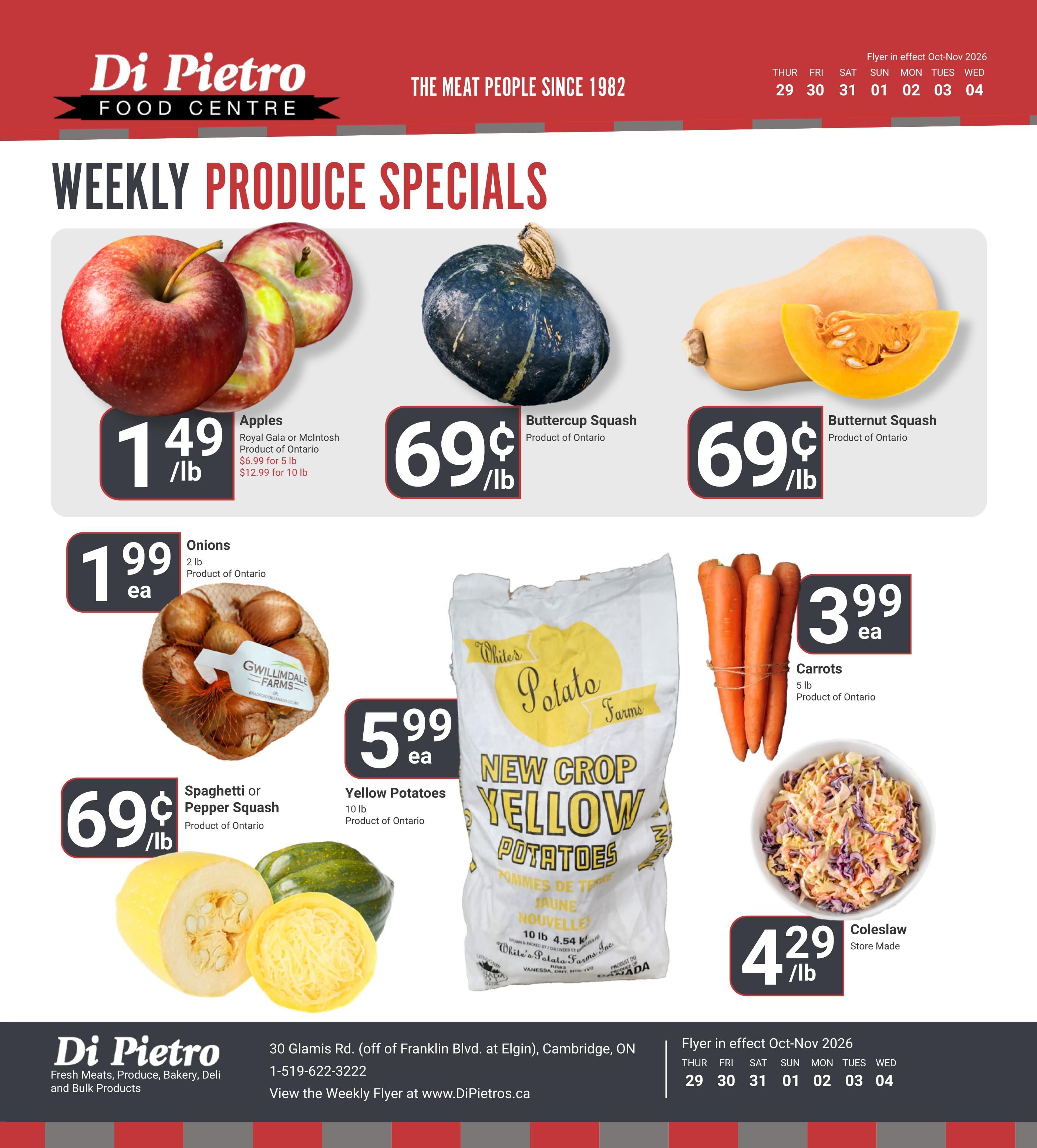 Di Pietro Food Centre Flyer October 29 to November 4