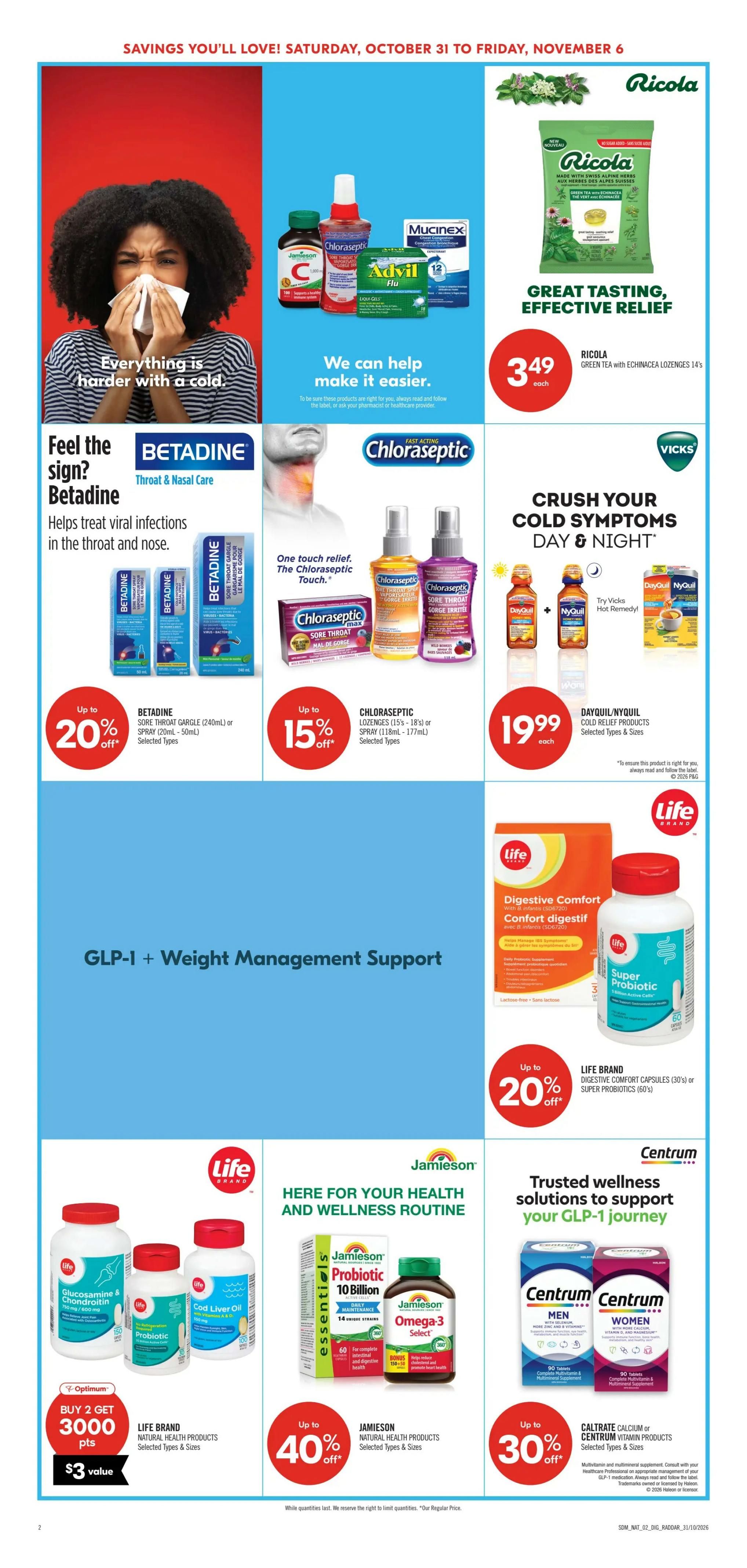 Shoppers Drug Mart (West) Flyer October 31 to November 6
