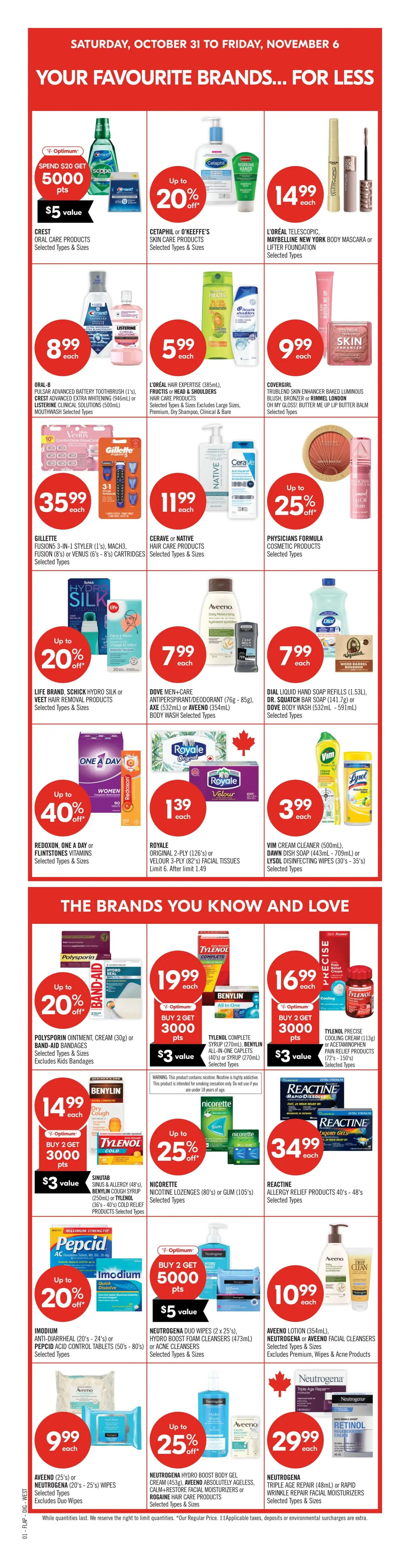 Shoppers Drug Mart (West) Flyer October 31 to November 6