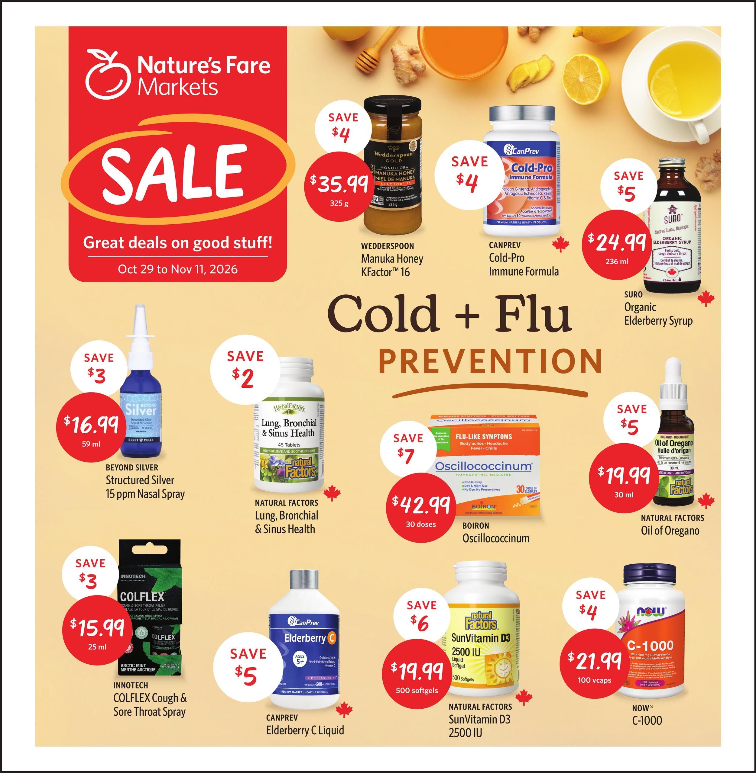 Nature's Fare Markets Flyer October 29 to November 11