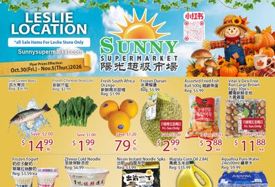 Sunny Supermarket (Leslie) Flyer October 30 to November 5
