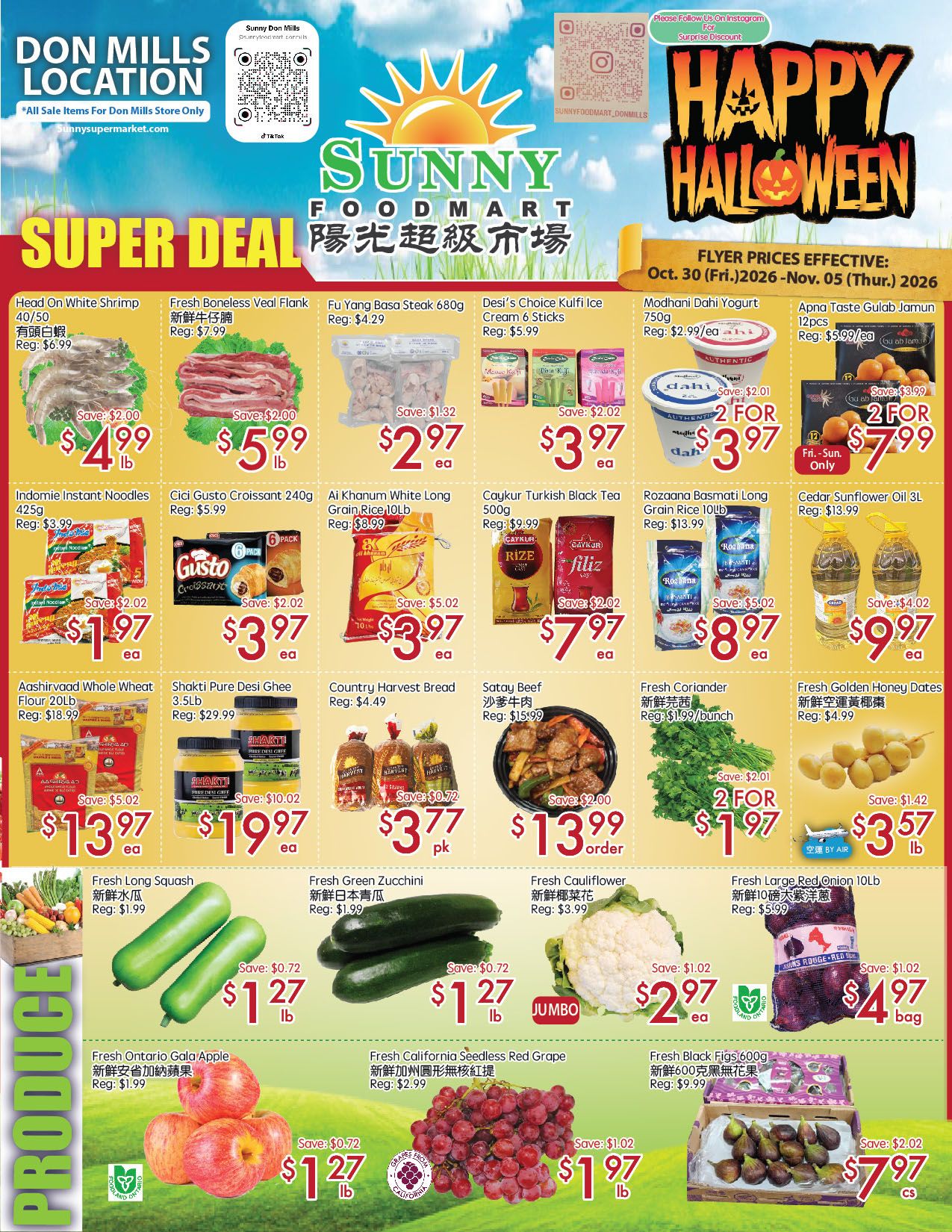 Sunny Foodmart (Don Mills) Flyer October 30 to November 5