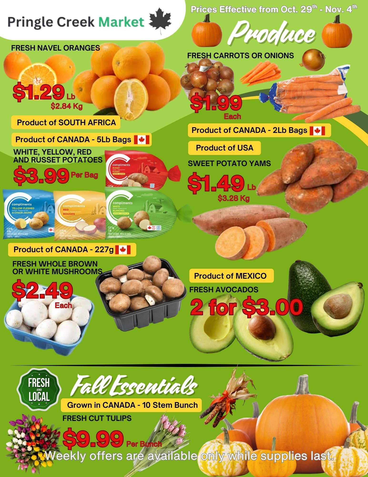 Pringle Creek Market Flyer October 29 to November 4