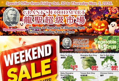 Grant's Food Mart Flyer October 30 to November 5