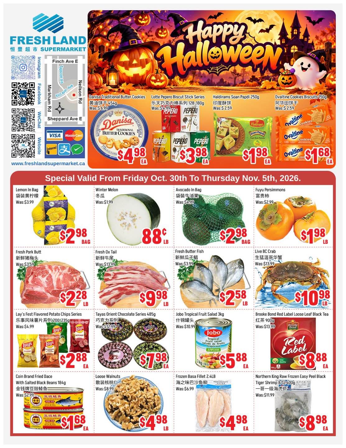 FreshLand Supermarket Flyer October 30 to November 5