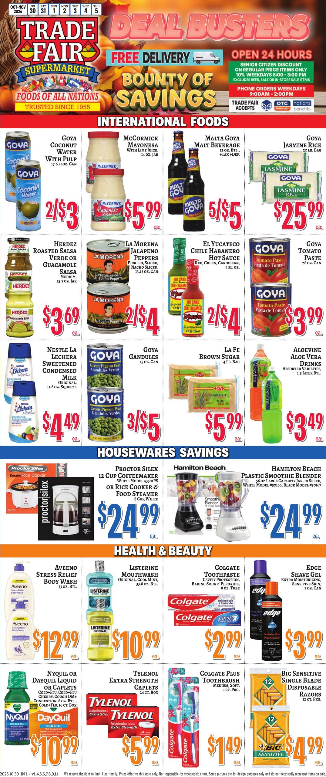 Trade Fair Supermarket Weekly Ad October 30 - November 5, 2026