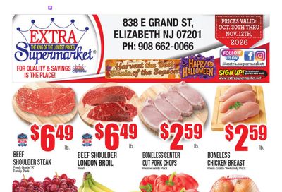 Extra Supermarket (Elizabeth-Woodbridge Area, NJ) Weekly Ad October 30 - November 12, 2026