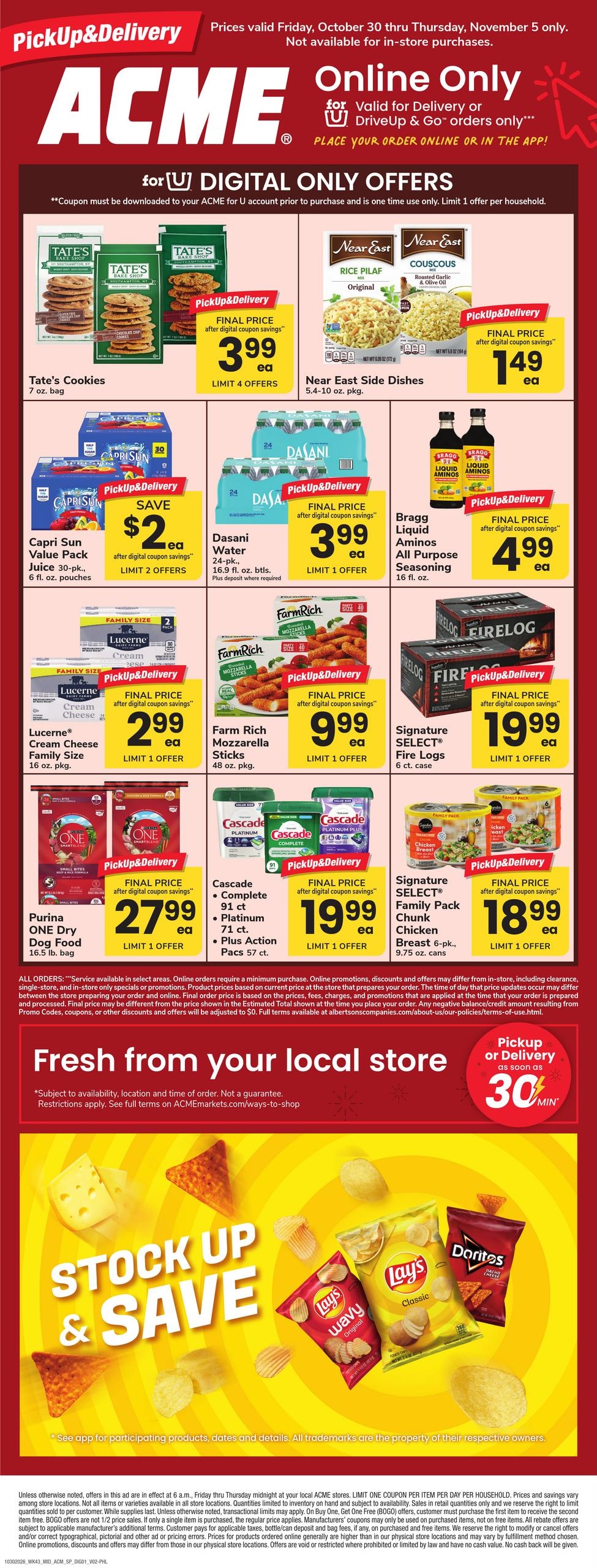 Acme Markets (Philadelphia Area, PA) Bonus Online Savings Weekly Ad October 30 - November 5, 2026