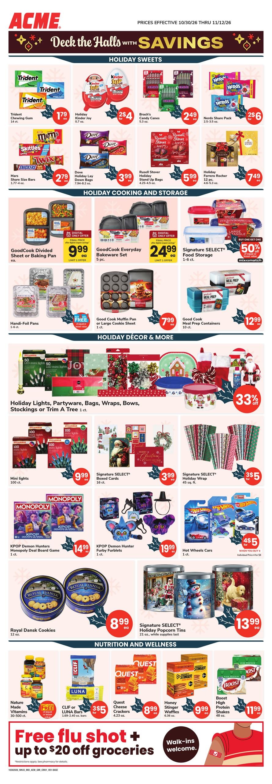 Acme Markets (Dover Area, DE) Health, Home & Beauty Weekly Ad October 30 - November 12, 2026