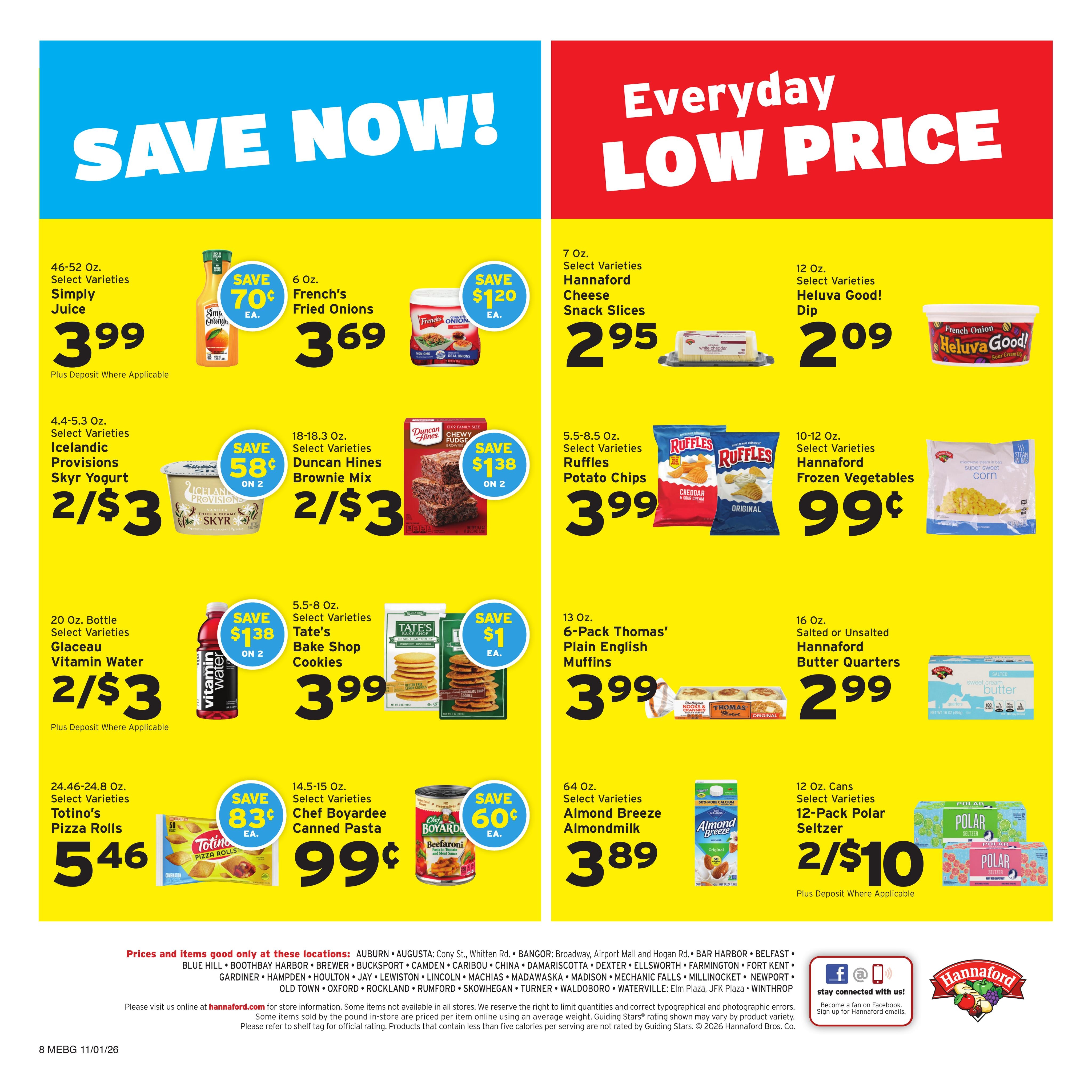 Hannaford (Augusta Area, ME) Week 45 Flyer for Flipp App Weekly Ad November 1 - 7, 2026