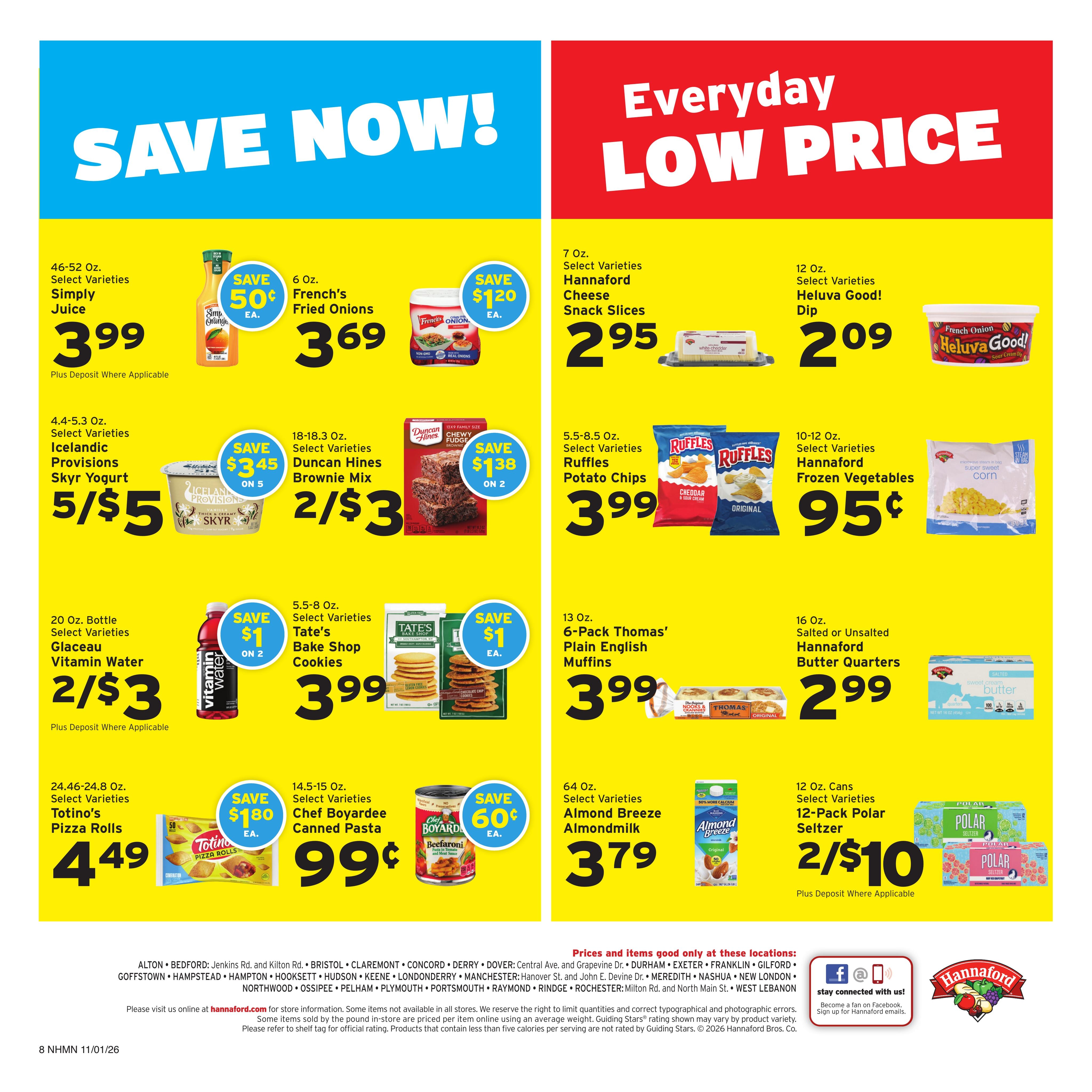 Hannaford (Concord Area, NH) Week 45 Flyer for Flipp App Weekly Ad November 1 - 7, 2026