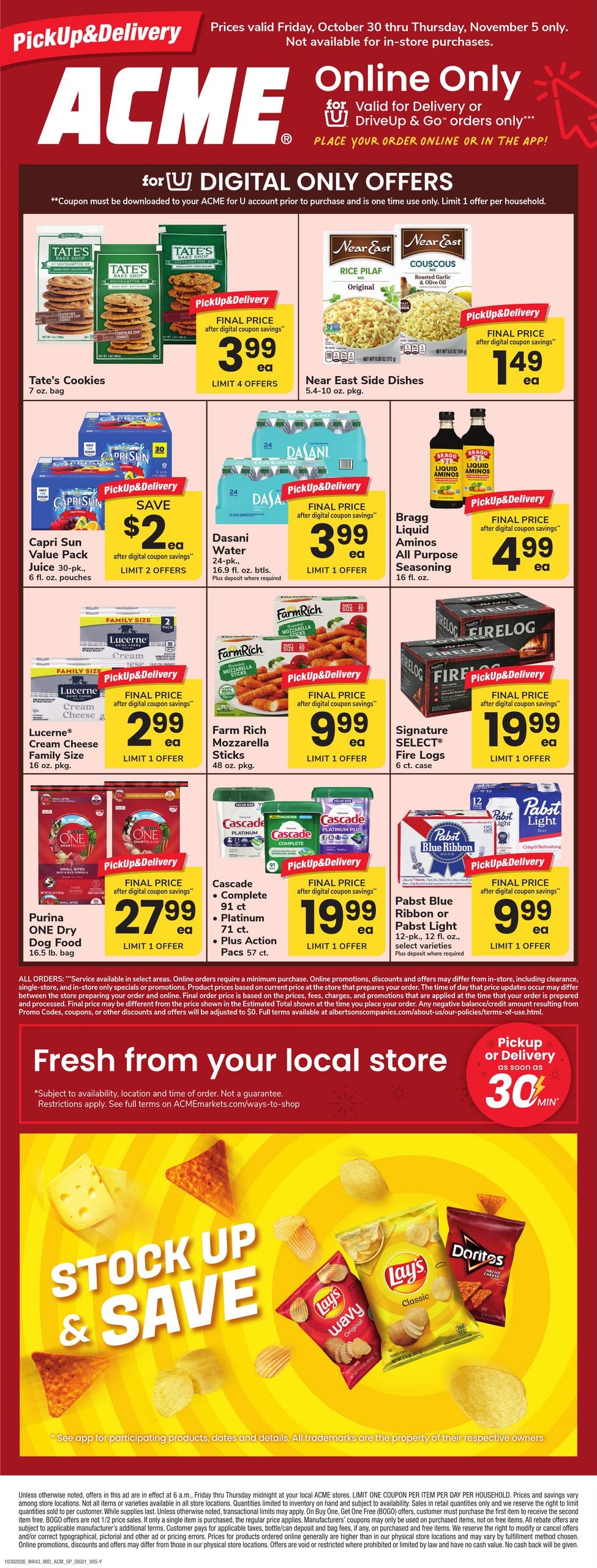 Acme Markets (Yonkers Area, NY) Bonus Online Savings Weekly Ad October 30 - November 5, 2026