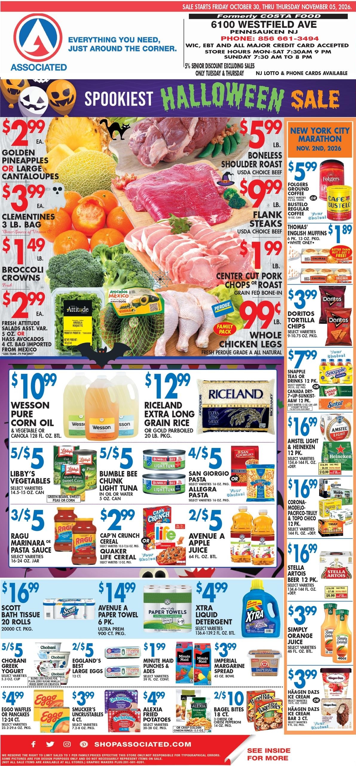 Associated Supermarkets (Haddonfield Area, NJ) Weekly Ad October 30 - November 5, 2026