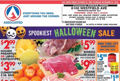 Associated Supermarkets (Haddonfield Area, NJ) Weekly Ad October 30 - November 5, 2026
