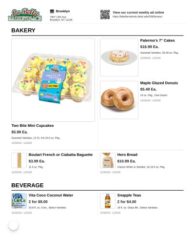 La Bella Marketplace Weekly Ad October 30 - November 5, 2026