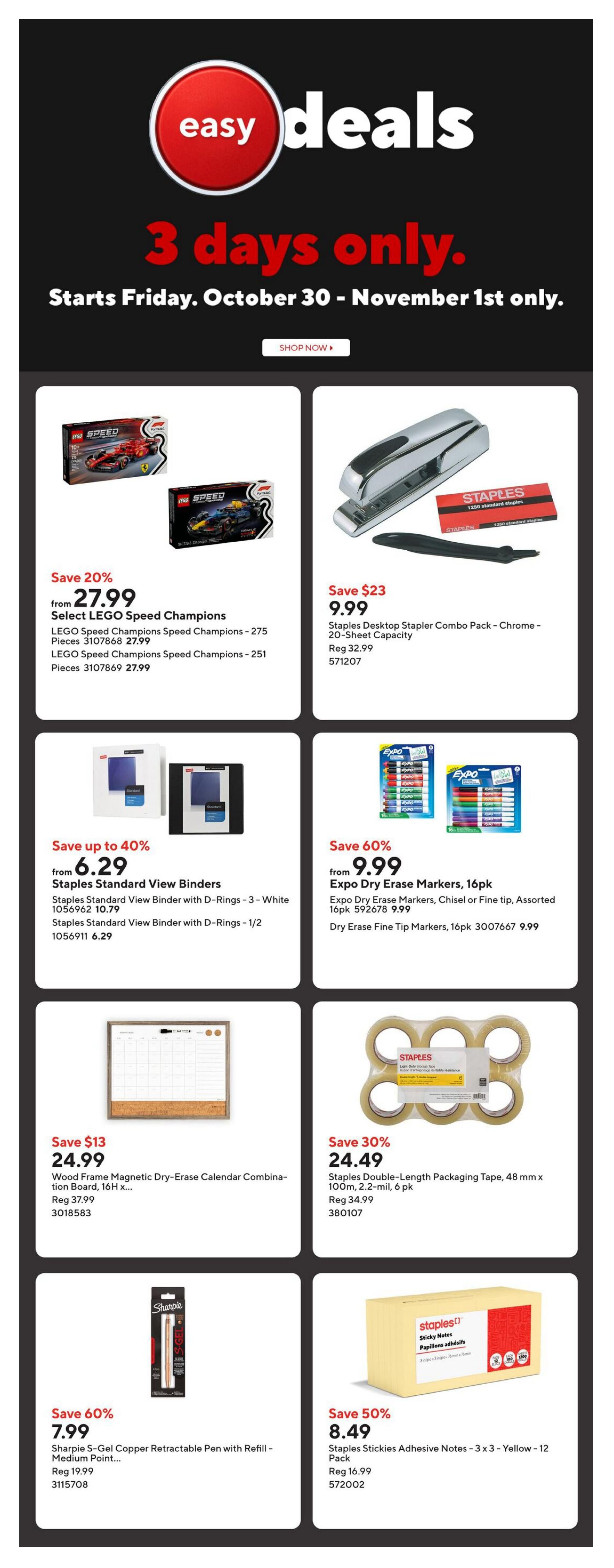 Staples Flyer October 30 to November 5