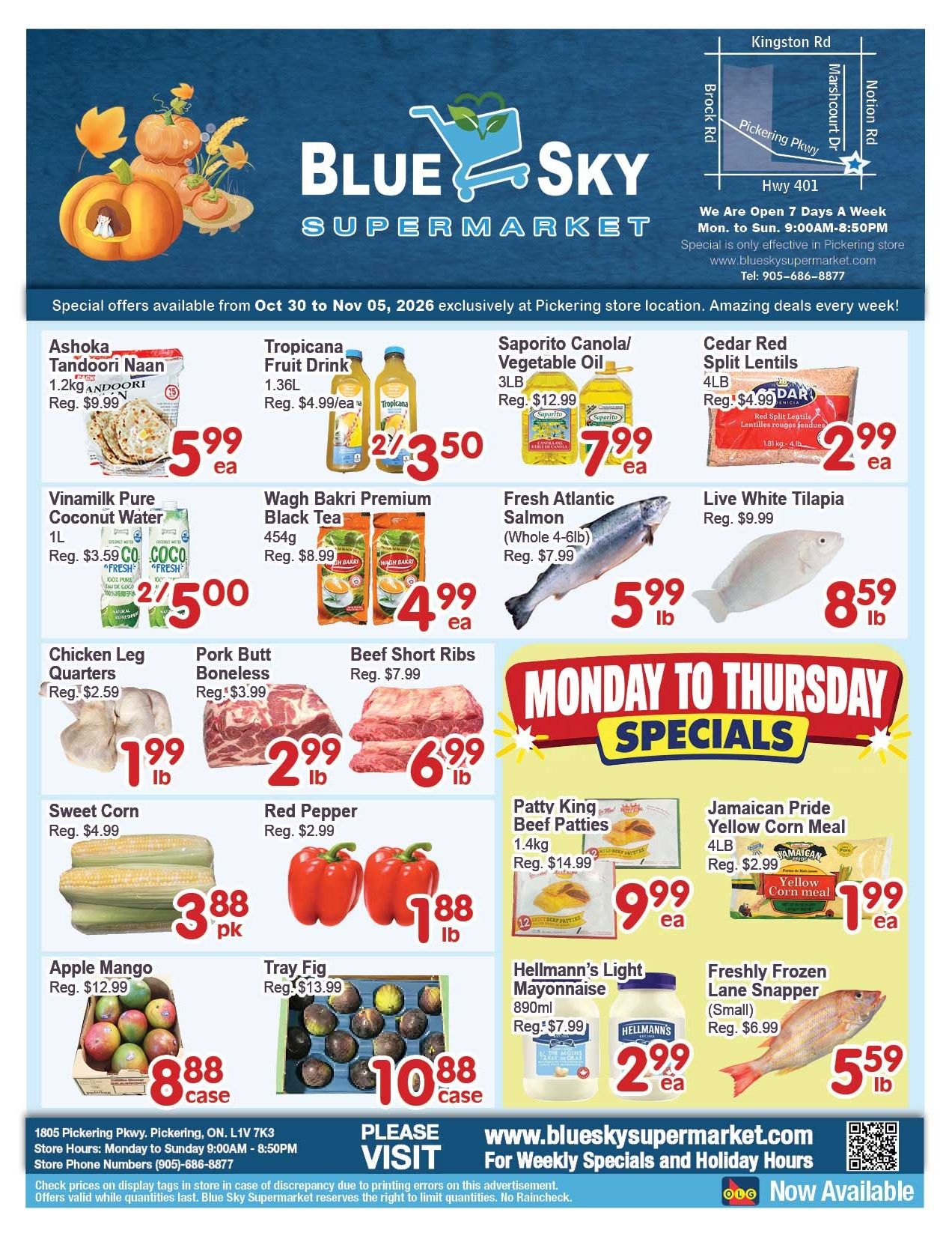 Blue Sky Supermarket (Pickering) Flyer October 30 to November 5