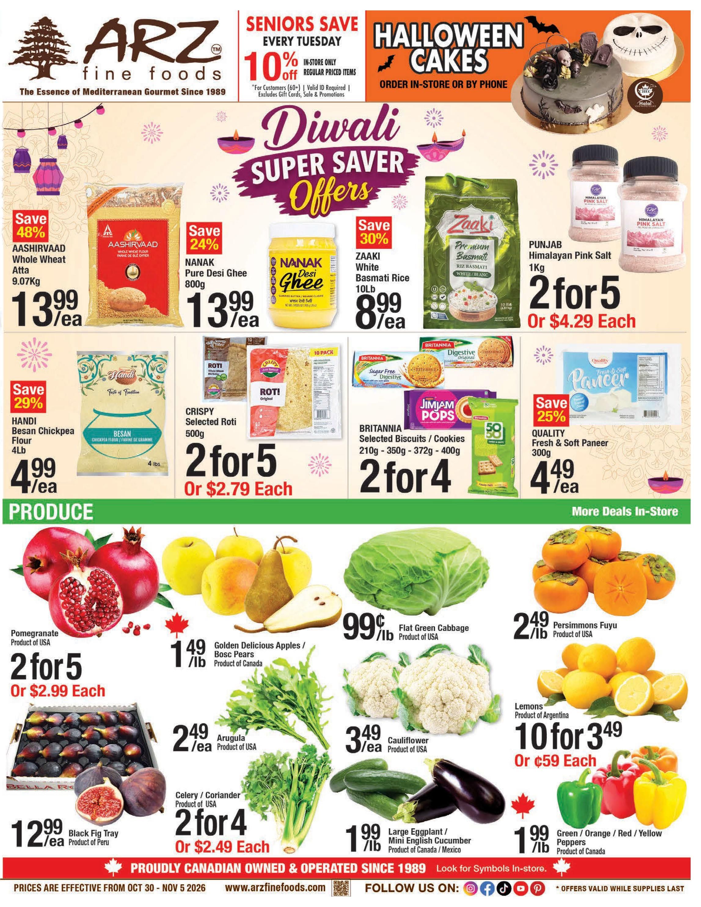 Arz Fine Foods Flyer October 30 to November 5