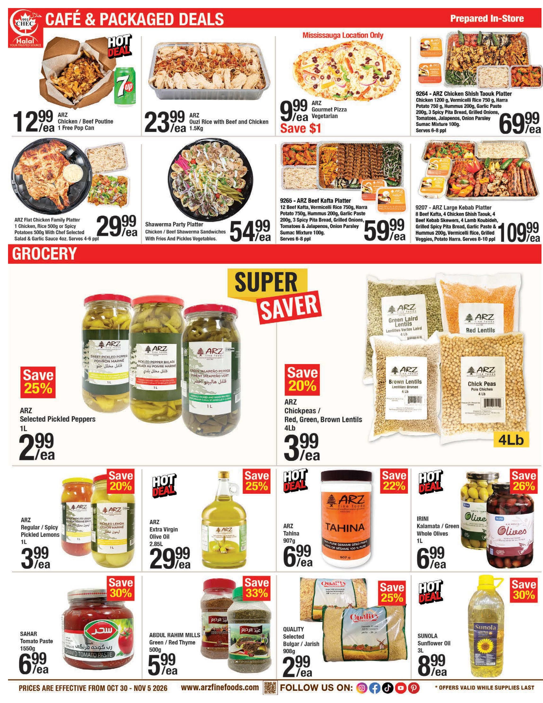 Arz Fine Foods Flyer October 30 to November 5