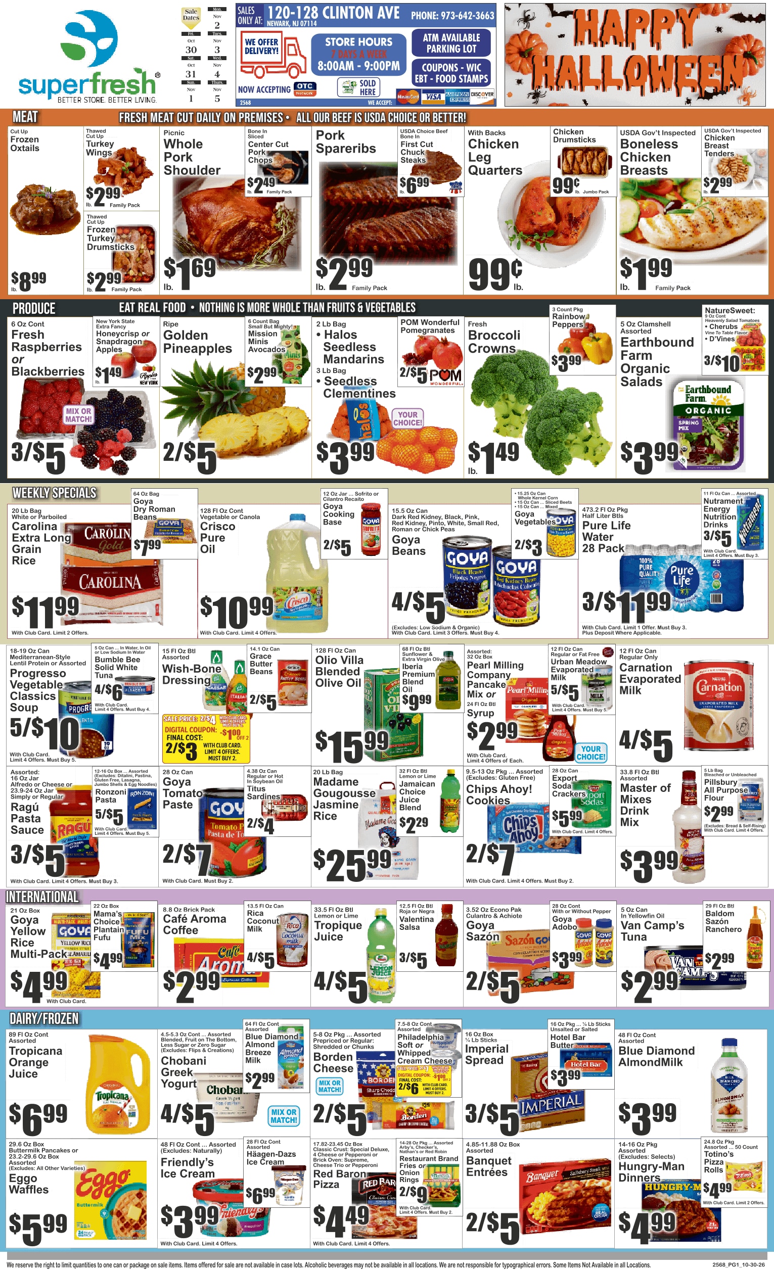 SuperFresh Supermarkets (Newark, NJ) SuperFresh Weekly Ad October 30 - November 5, 2026