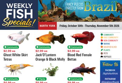 Big Al's (North York) Weekly Specials October 30 to November 5