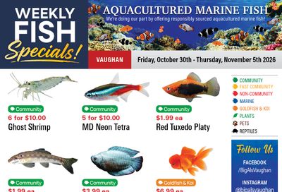 Big Al's (Vaughan) Weekly Specials October 30 to November 5