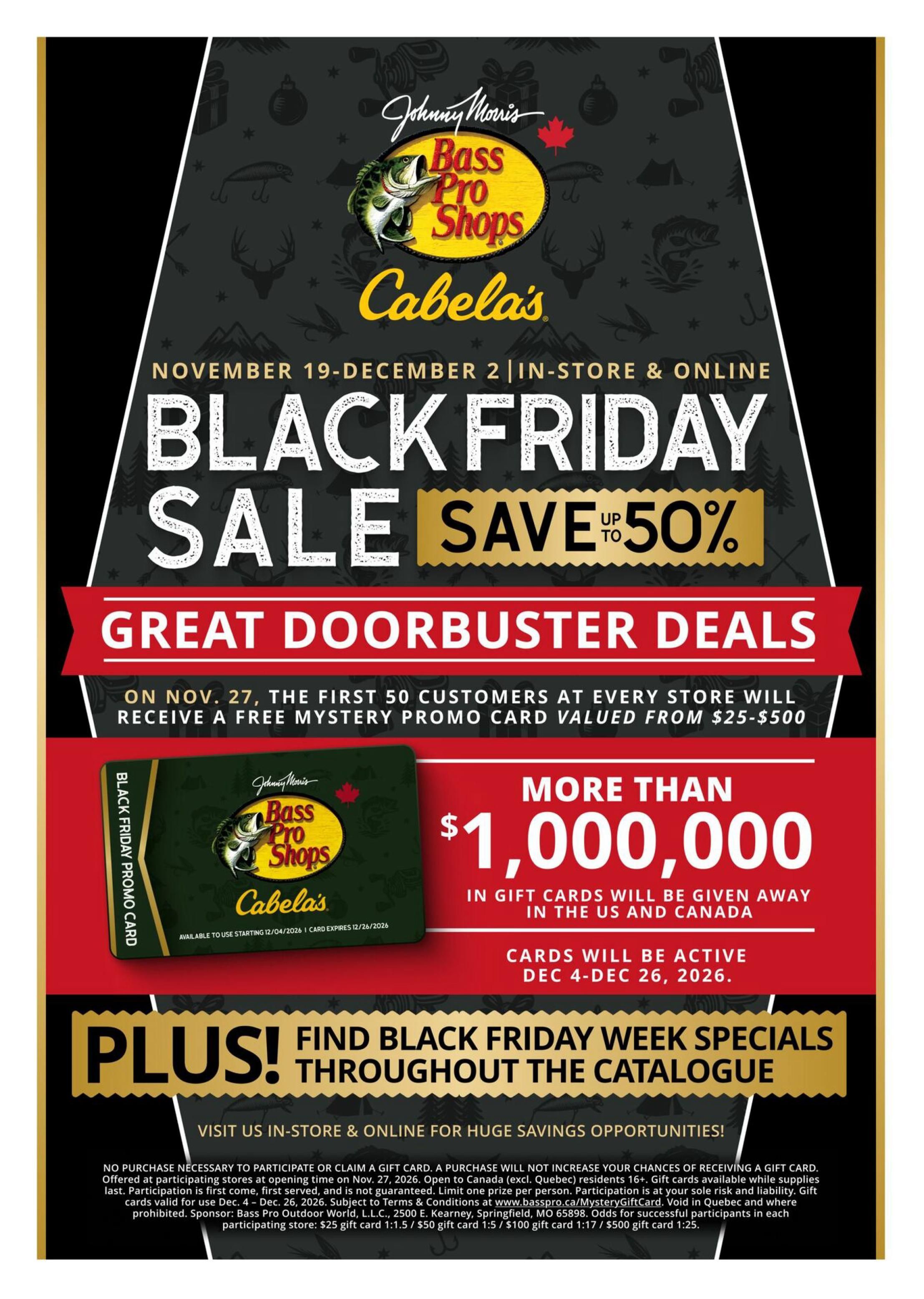 Bass Pro Shops Christmas Gift Guide October 29 to December 25