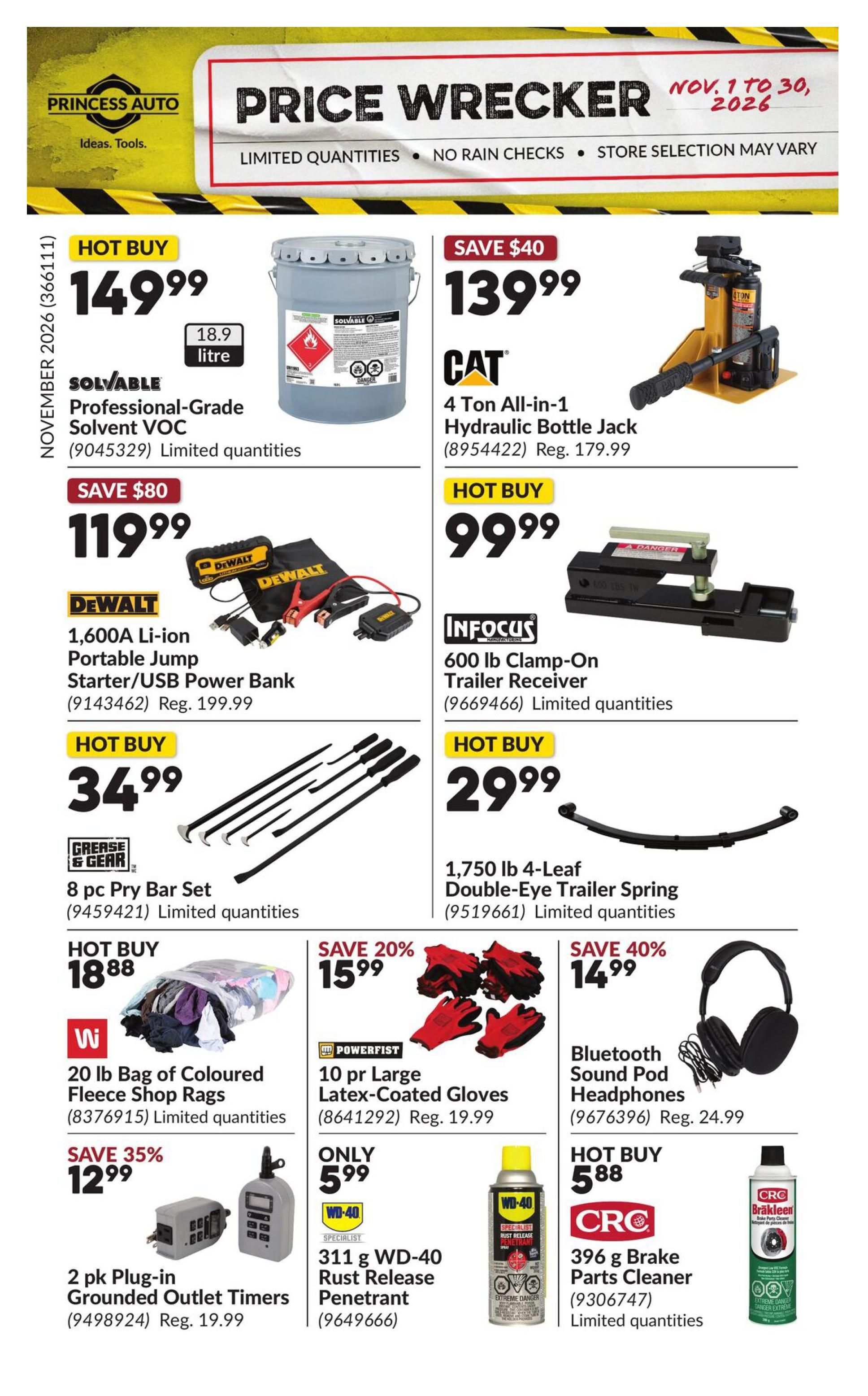 Princess Auto Price Wrecker Flyer November 1 to 30