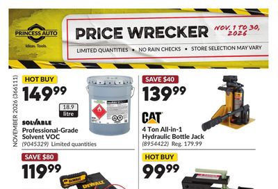 Princess Auto Price Wrecker Flyer November 1 to 30