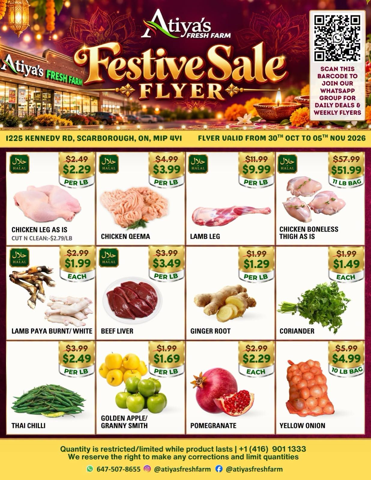 Atiya's Fresh Farm Flyer October 30 to November 5
