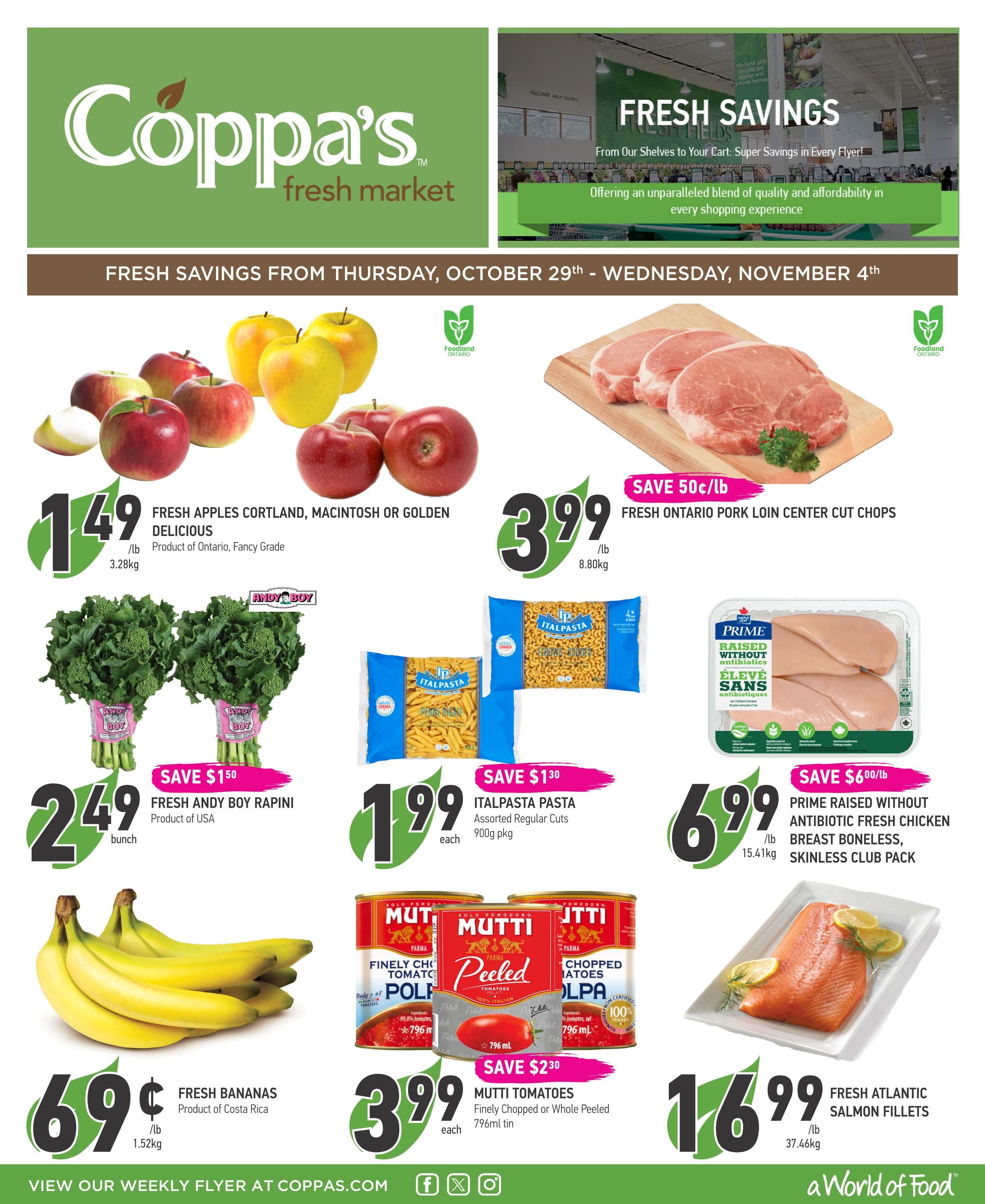 Coppa's Fresh Market Flyer October 29 to November 4