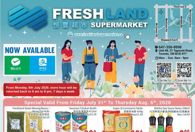 FreshLand Supermarket Flyer July 31 to August 6