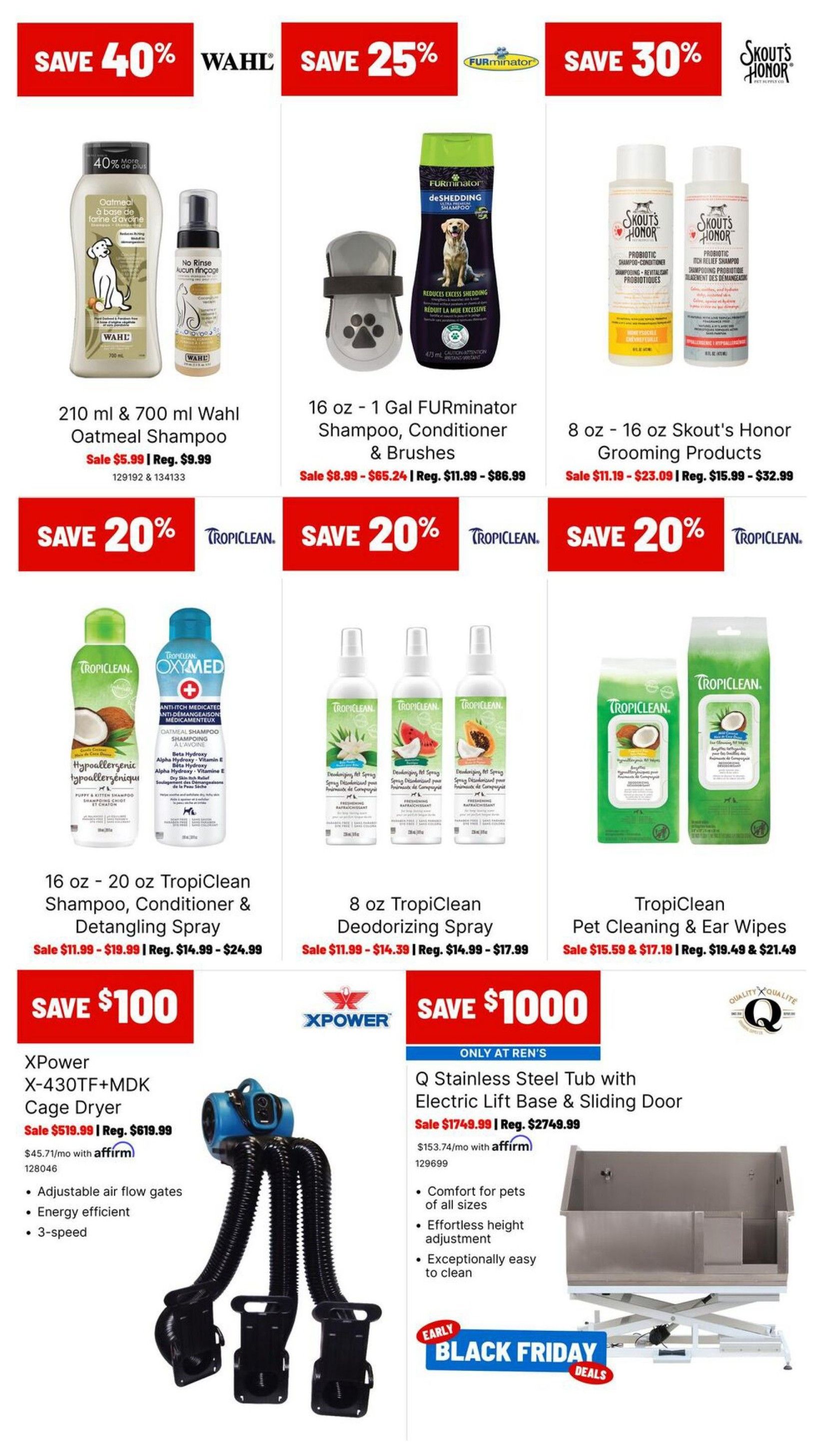 Ren's Pets Grooming Must Haves Flyer November 1 to 30