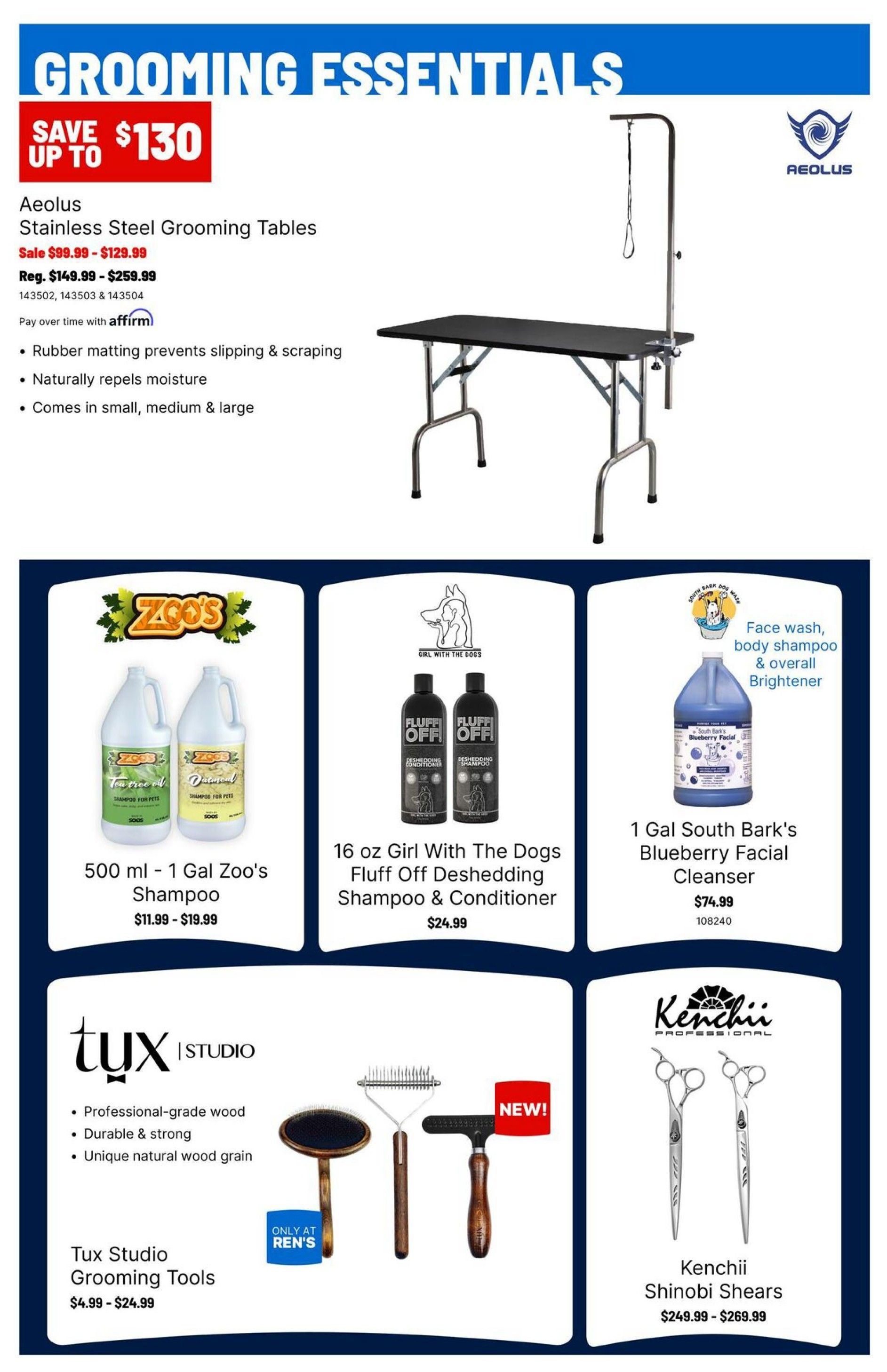 Ren's Pets Grooming Must Haves Flyer November 1 to 30