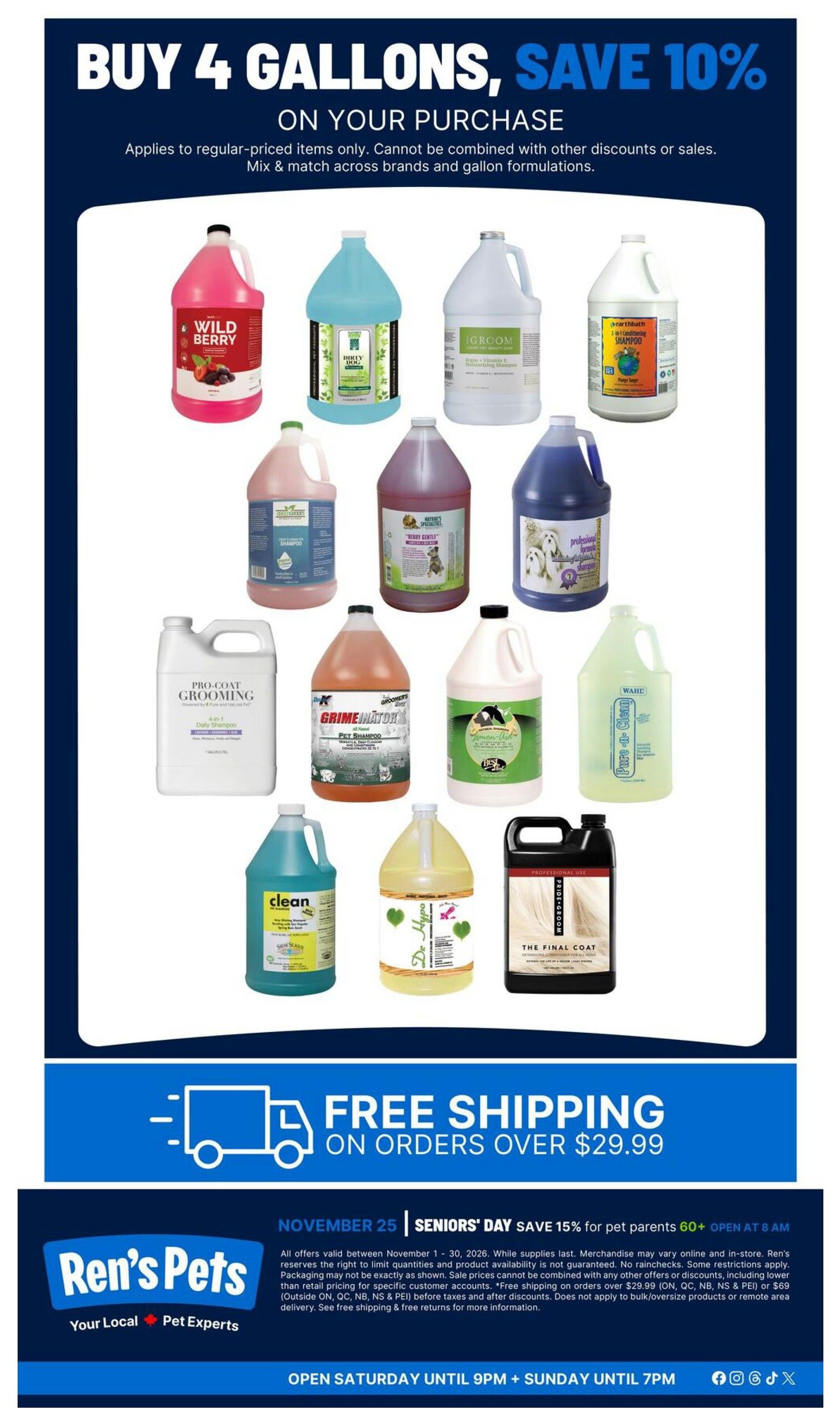 Ren's Pets Grooming Must Haves Flyer November 1 to 30