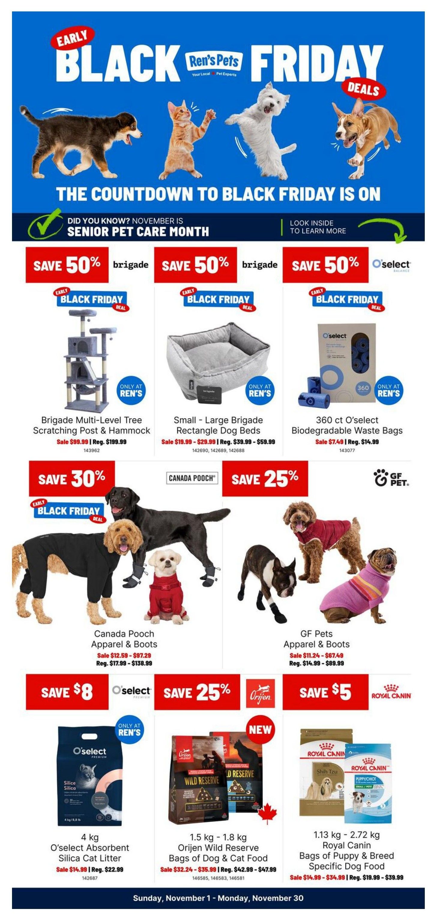 Ren's Pets Monthly Flyer November 1 to 30