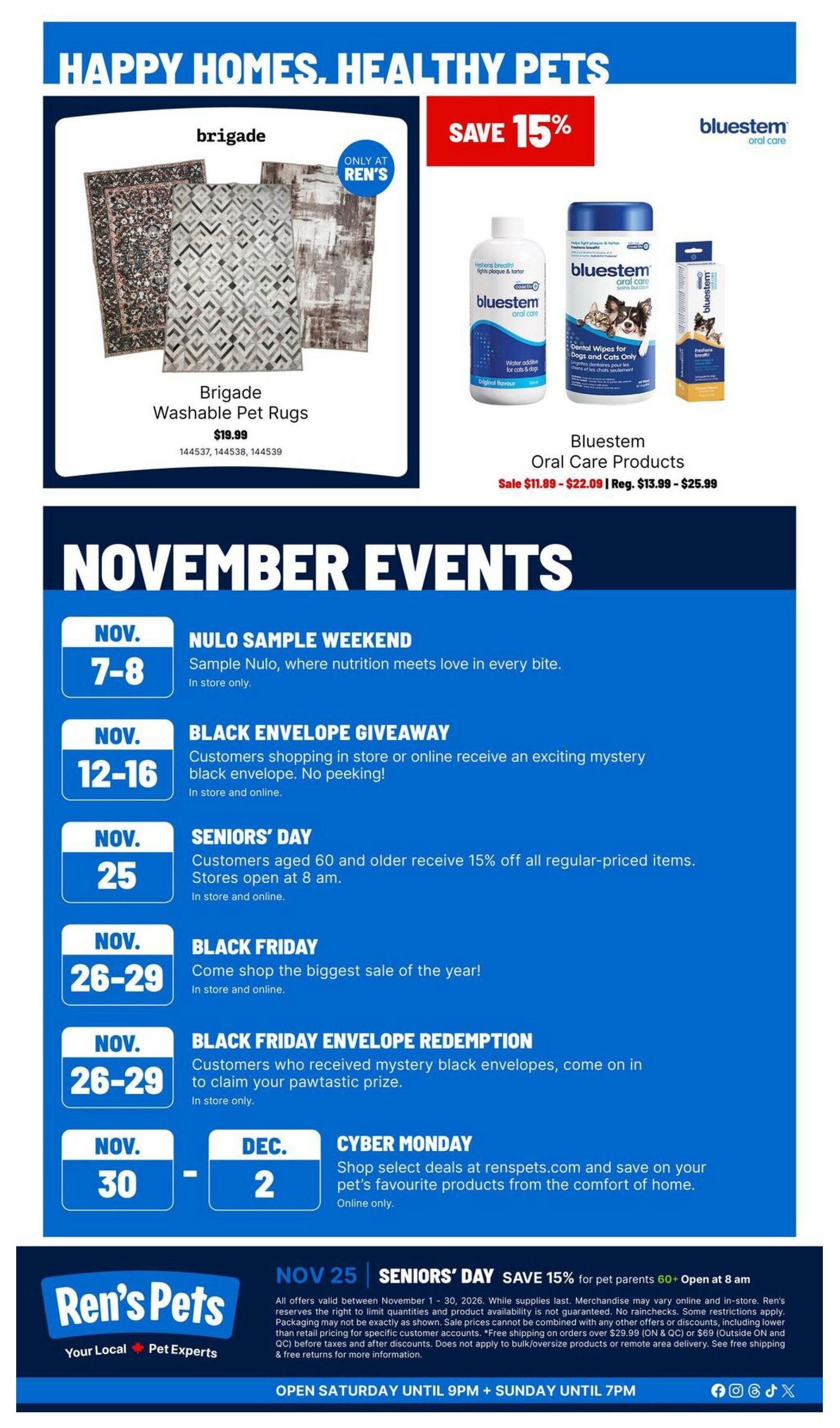 Ren's Pets Monthly Flyer November 1 to 30