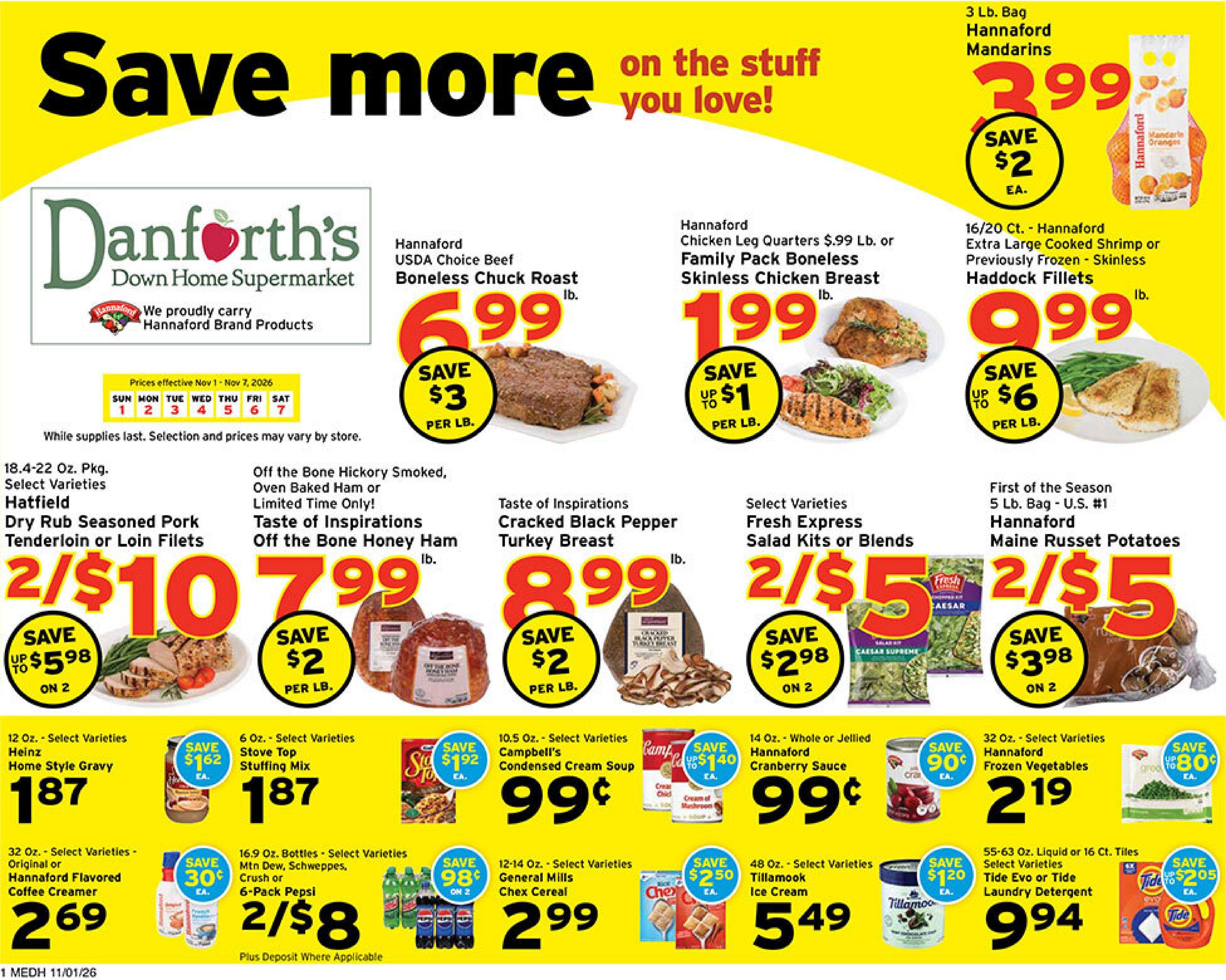 Danforth's Supermarket Weekly Ad November 1 - 7, 2026