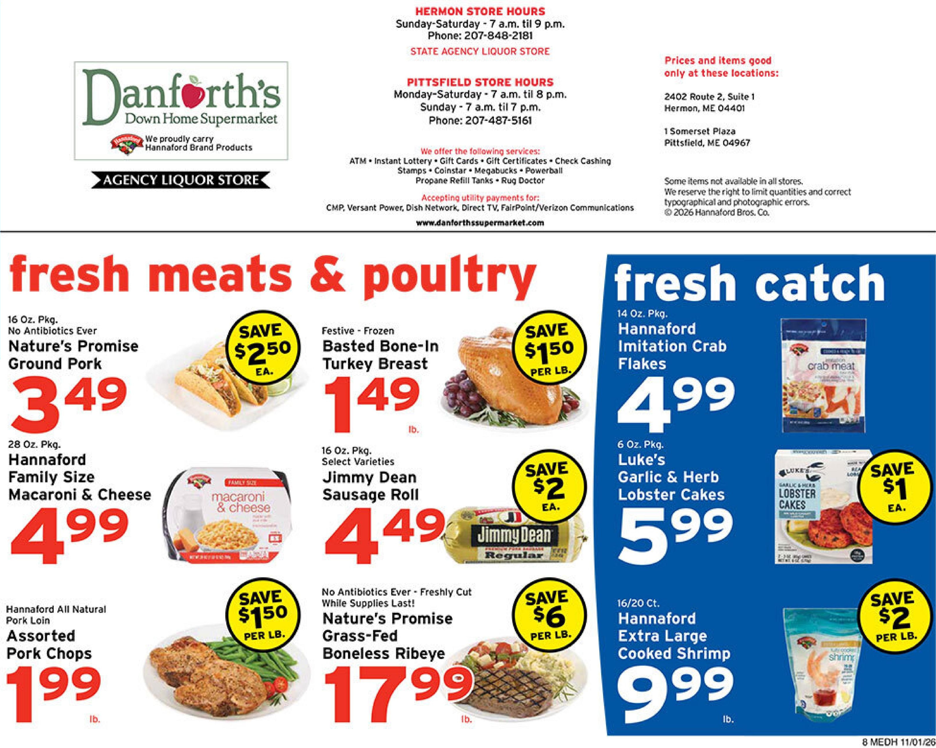 Danforth's Supermarket Weekly Ad November 1 - 7, 2026