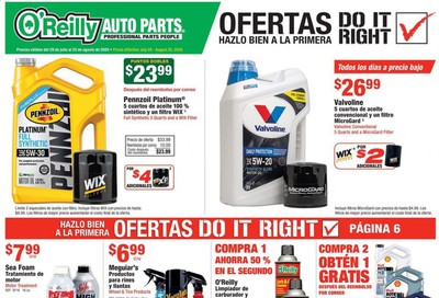 O'Reilly Auto Parts (ES) Weekly Ad July 29 to August 25